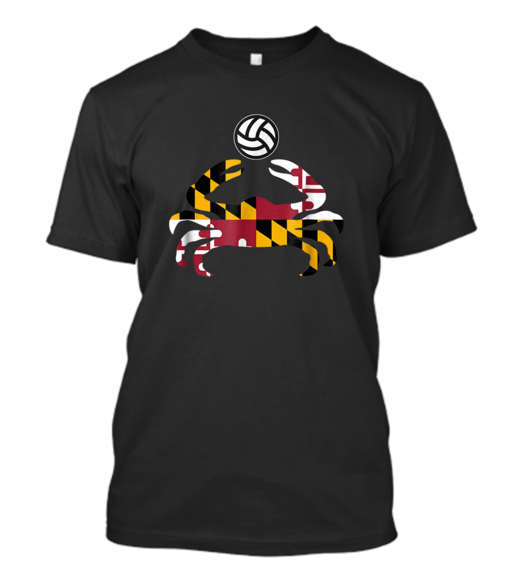 Maryland State Flag Blue Crab Volleyball Pride T-Shirt