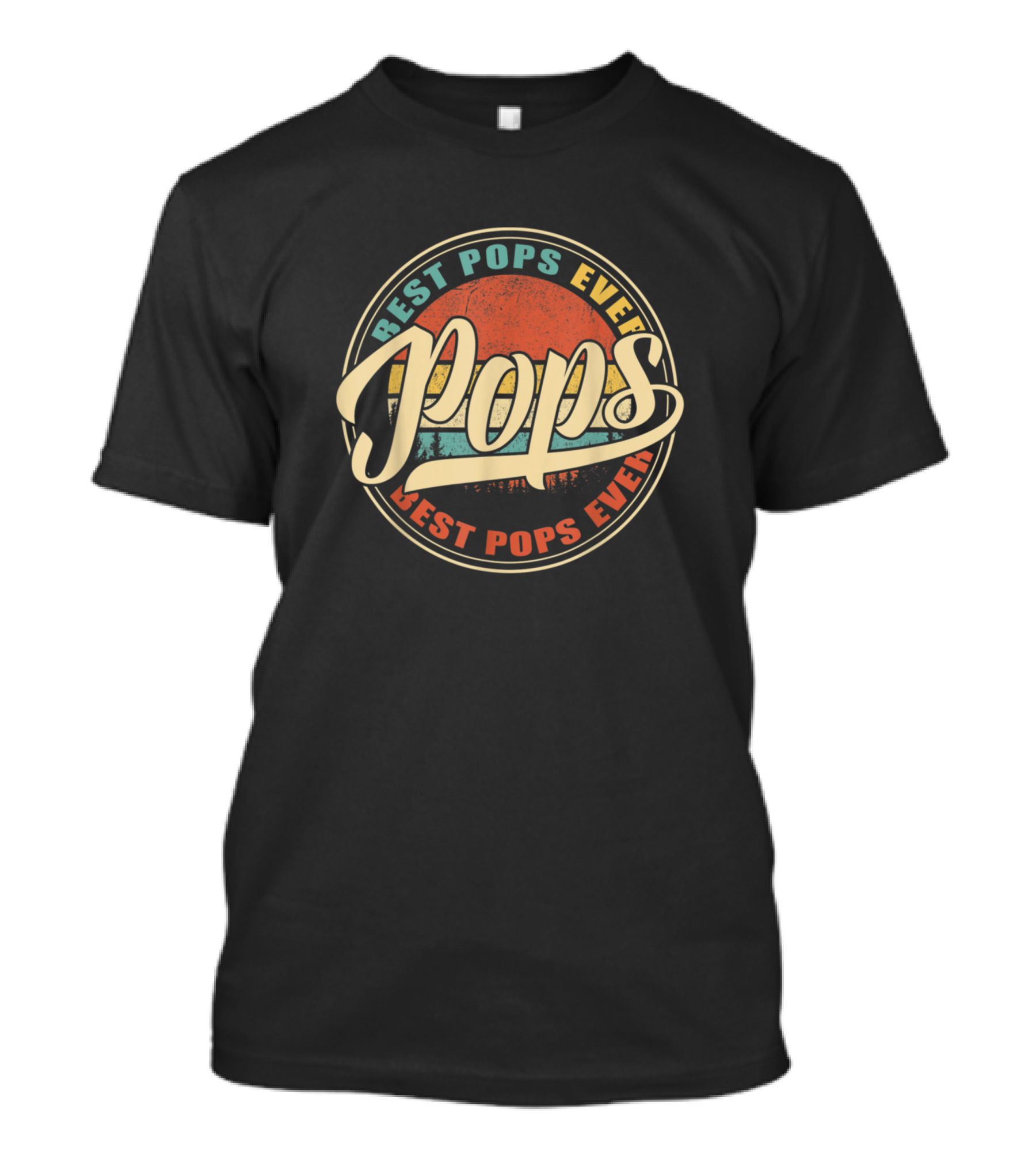 Best Pops Ever Vintage Style Mens Dad Papa Grandpa Christmas T-Shirt