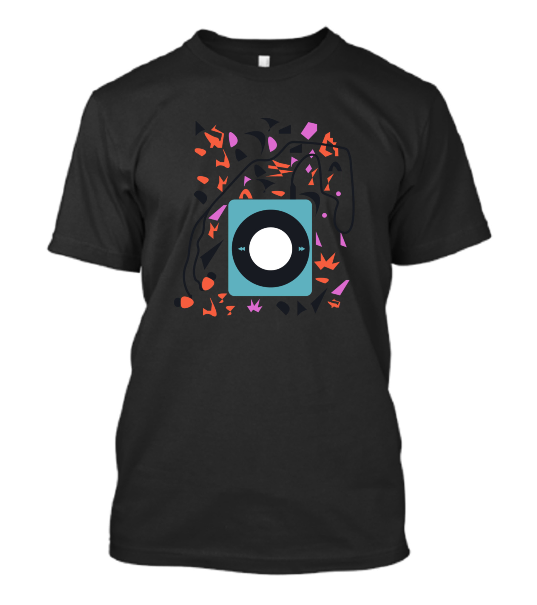 Mp3 Player Abstract Colorful Shapes T-Shirt