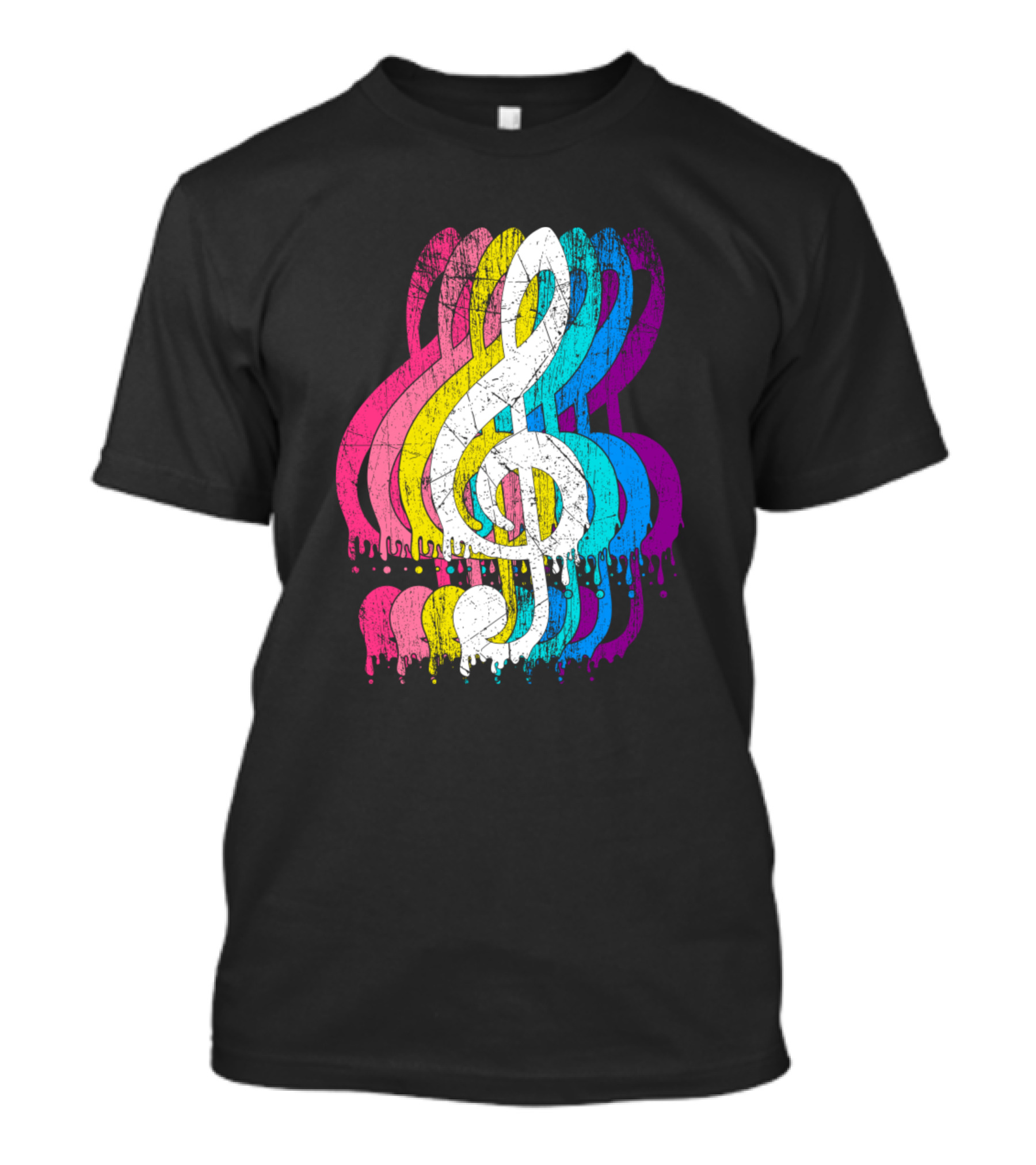 Musician Sheet Music Violin Key Colorful Treble Clef Music T-Shirt