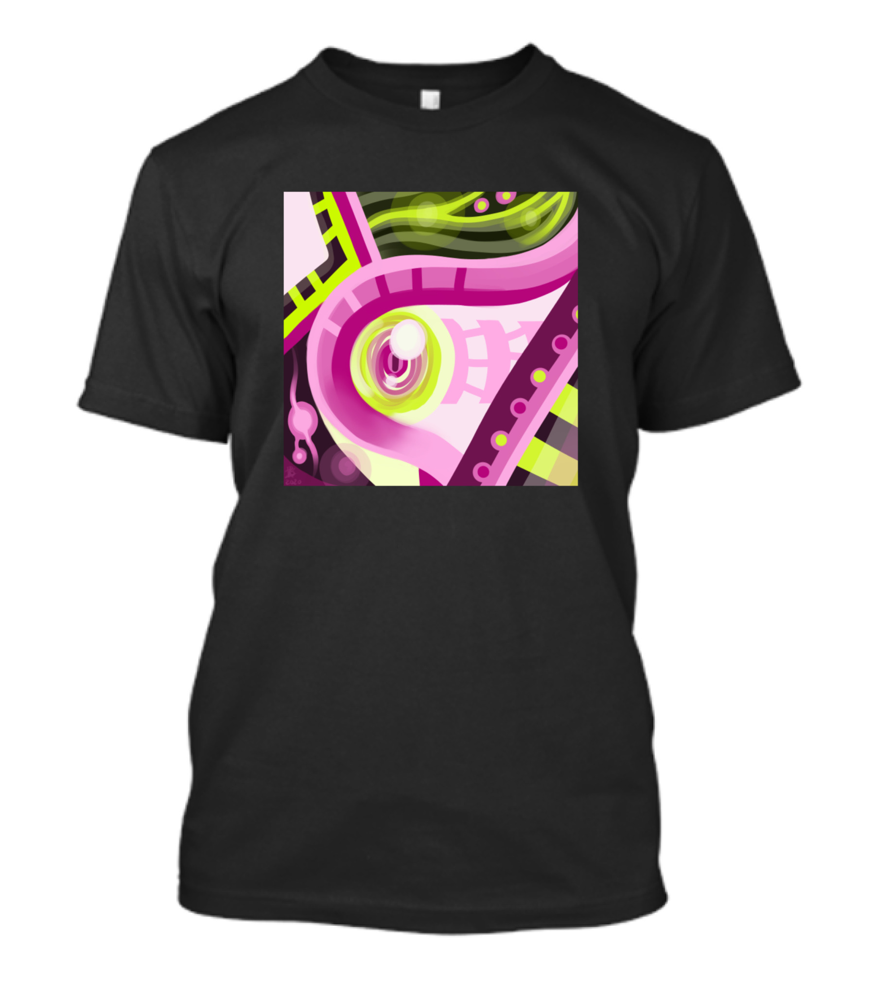 Neon Delight Abstract Pink And Green T-Shirt