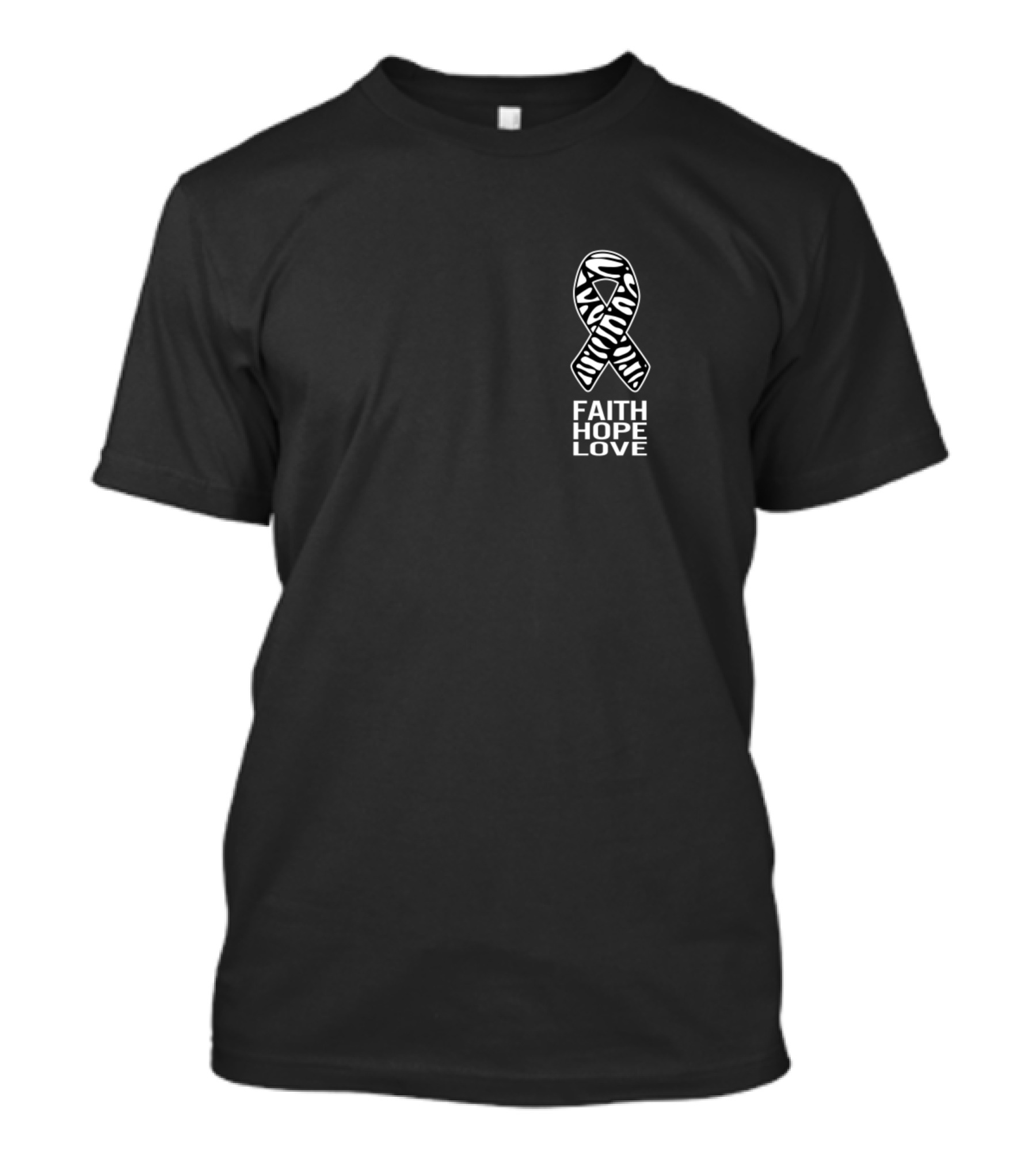 Faith Hope Love Neuroendocrine Cancer Awareness Zebra T-Shirt