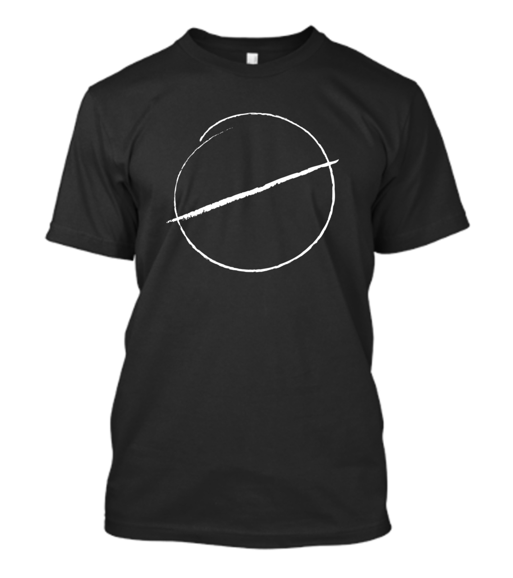 Property Of Man Wol White Minimalist Geometric Circle Line T-Shirt