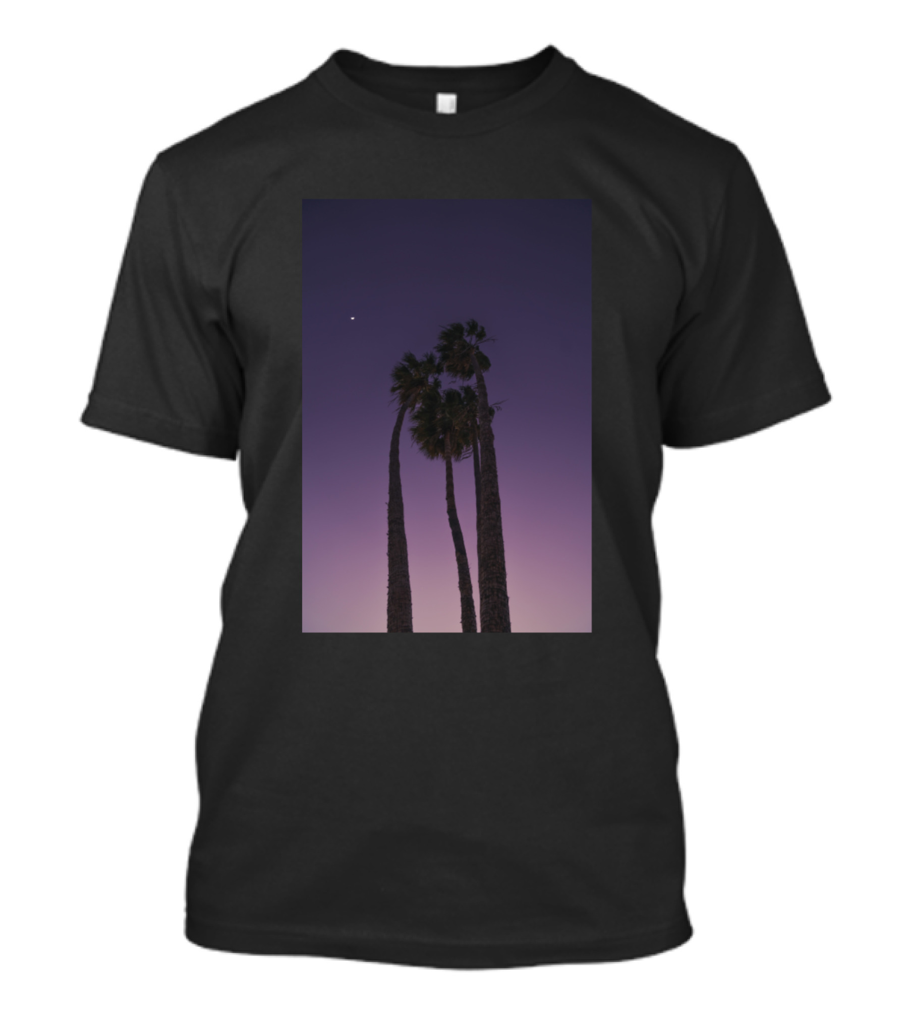 Purple Sky With Tall Palm Trees At Sunset T-Shirt