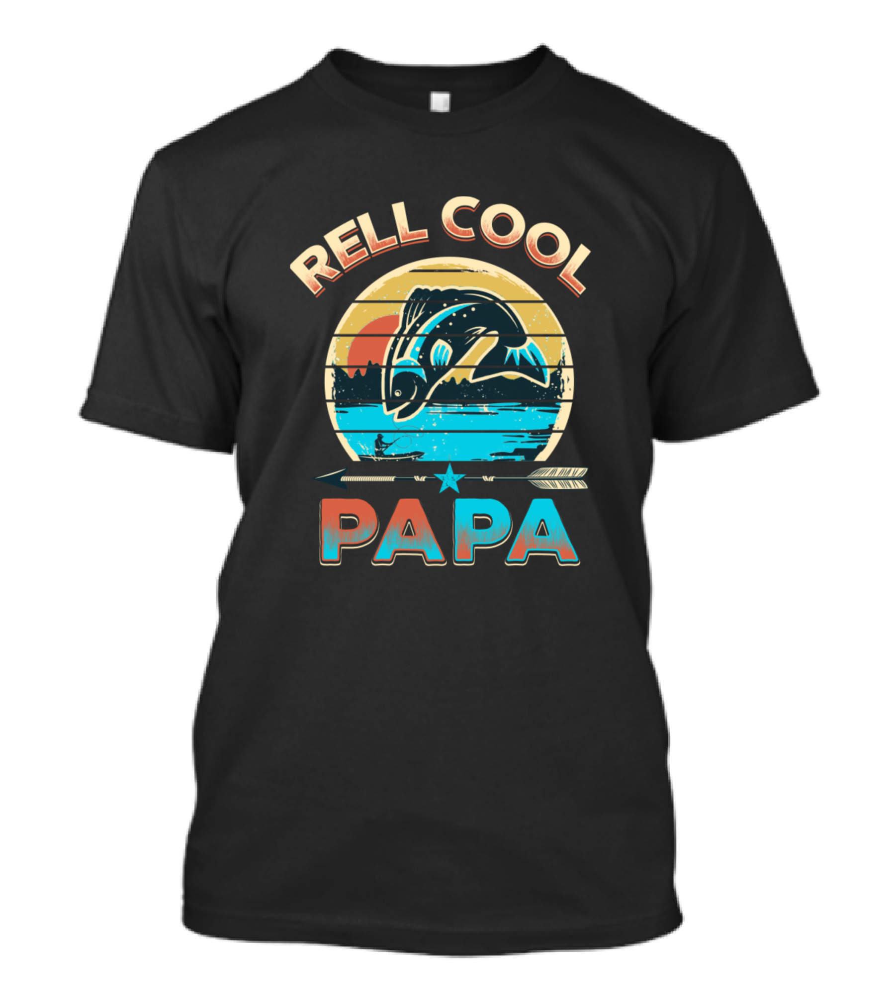 Rell Cool Papa Retro Fishing T-Shirt