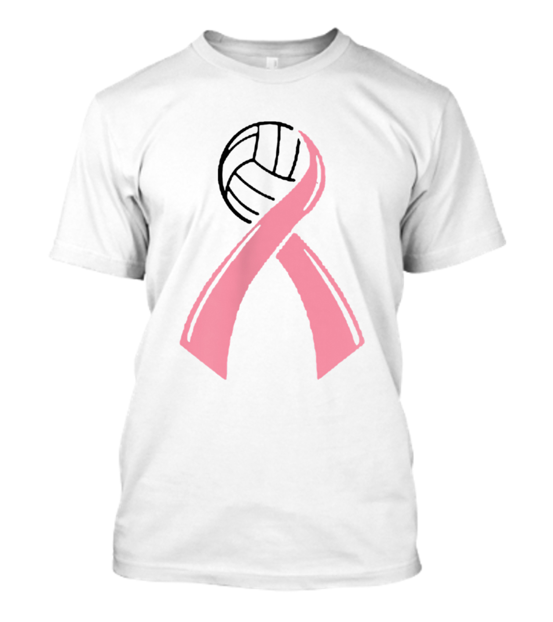 Seven 7 Biggest Fan Volleyball Mom Pink Ribbon Volleyball T-Shirt