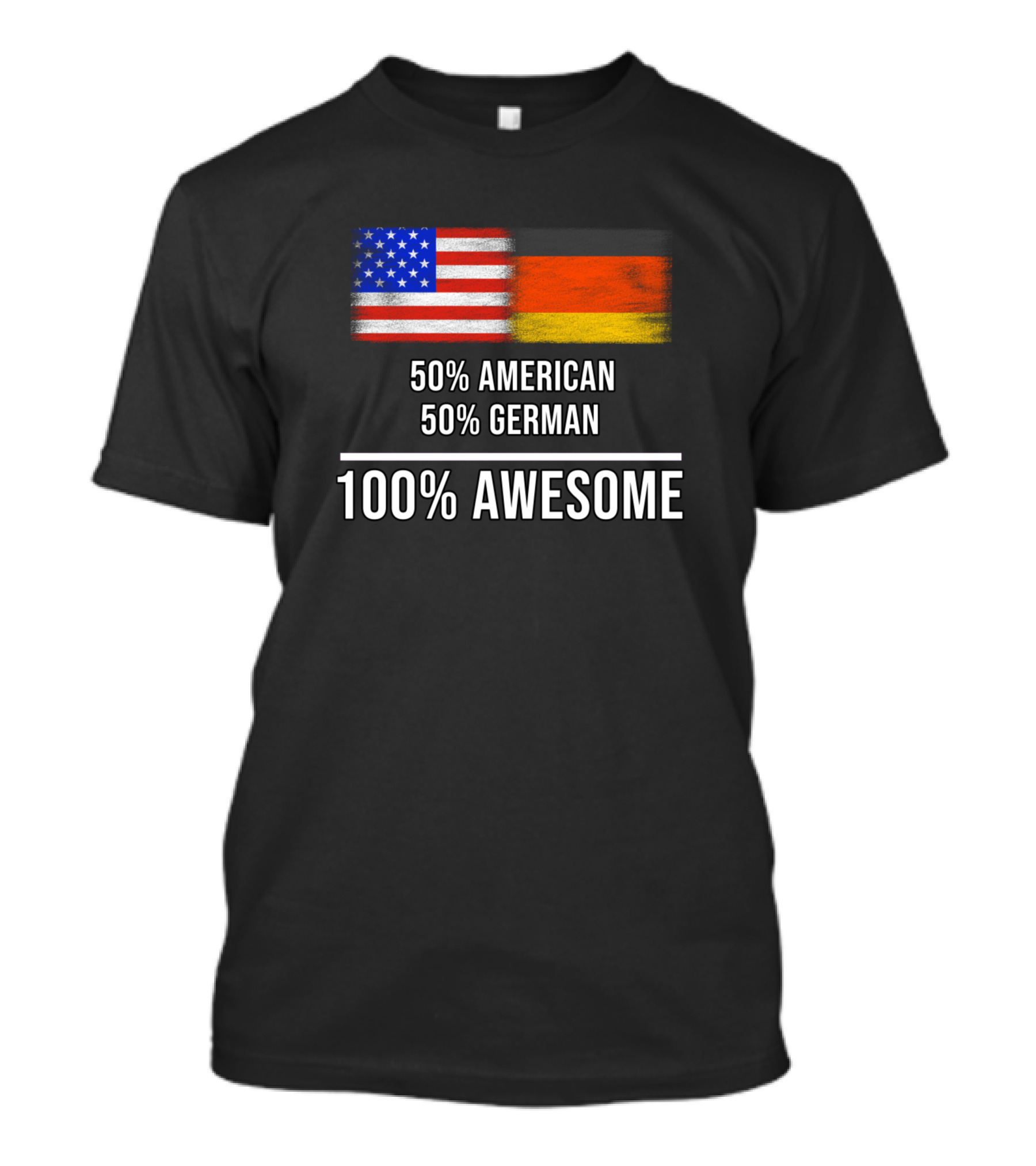50 American 50 German 100 Percent Awesome With USA And Germany Flags T-Shirt
