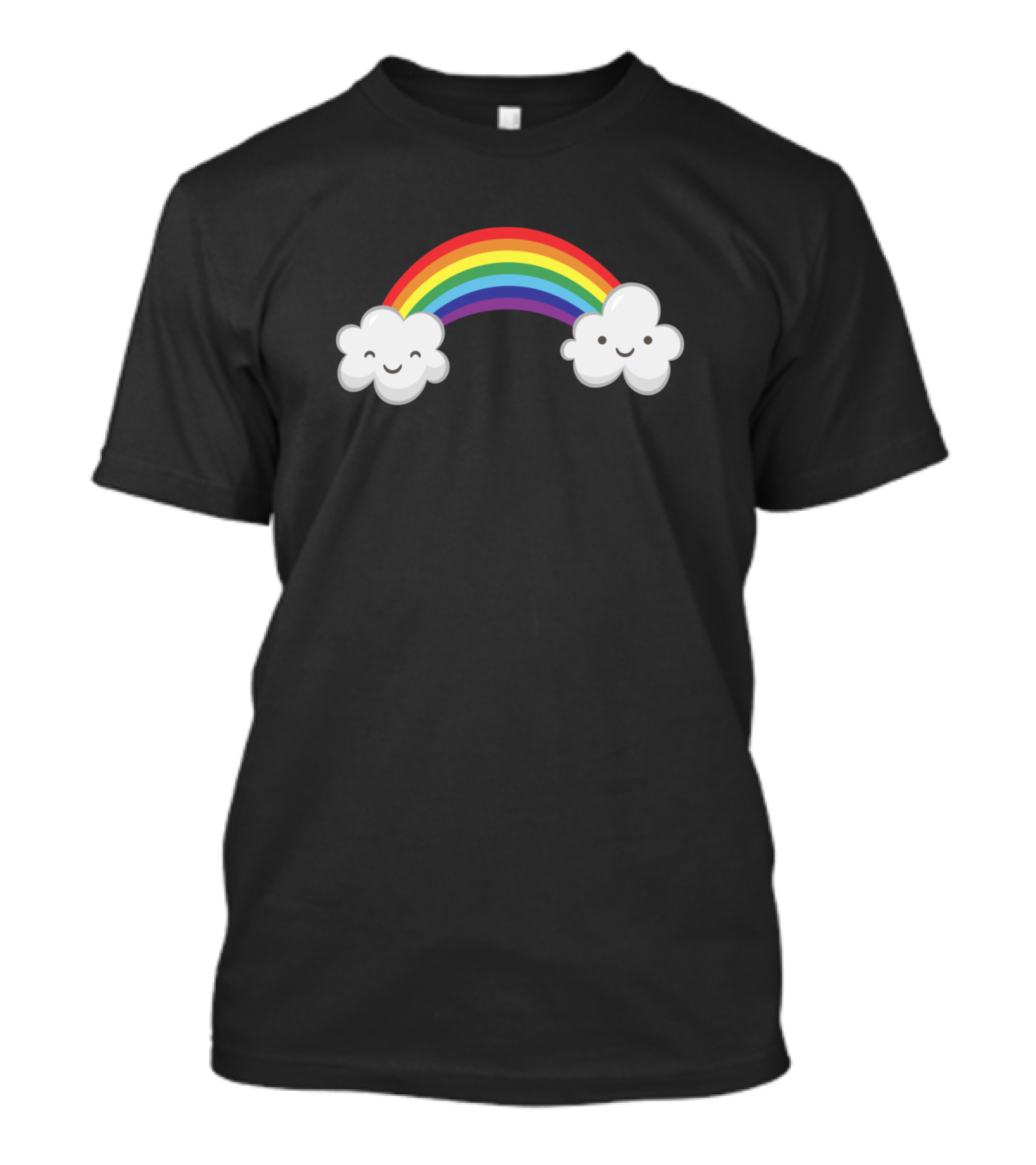 Aesthetic Rainbow Smiling Clouds T-Shirt