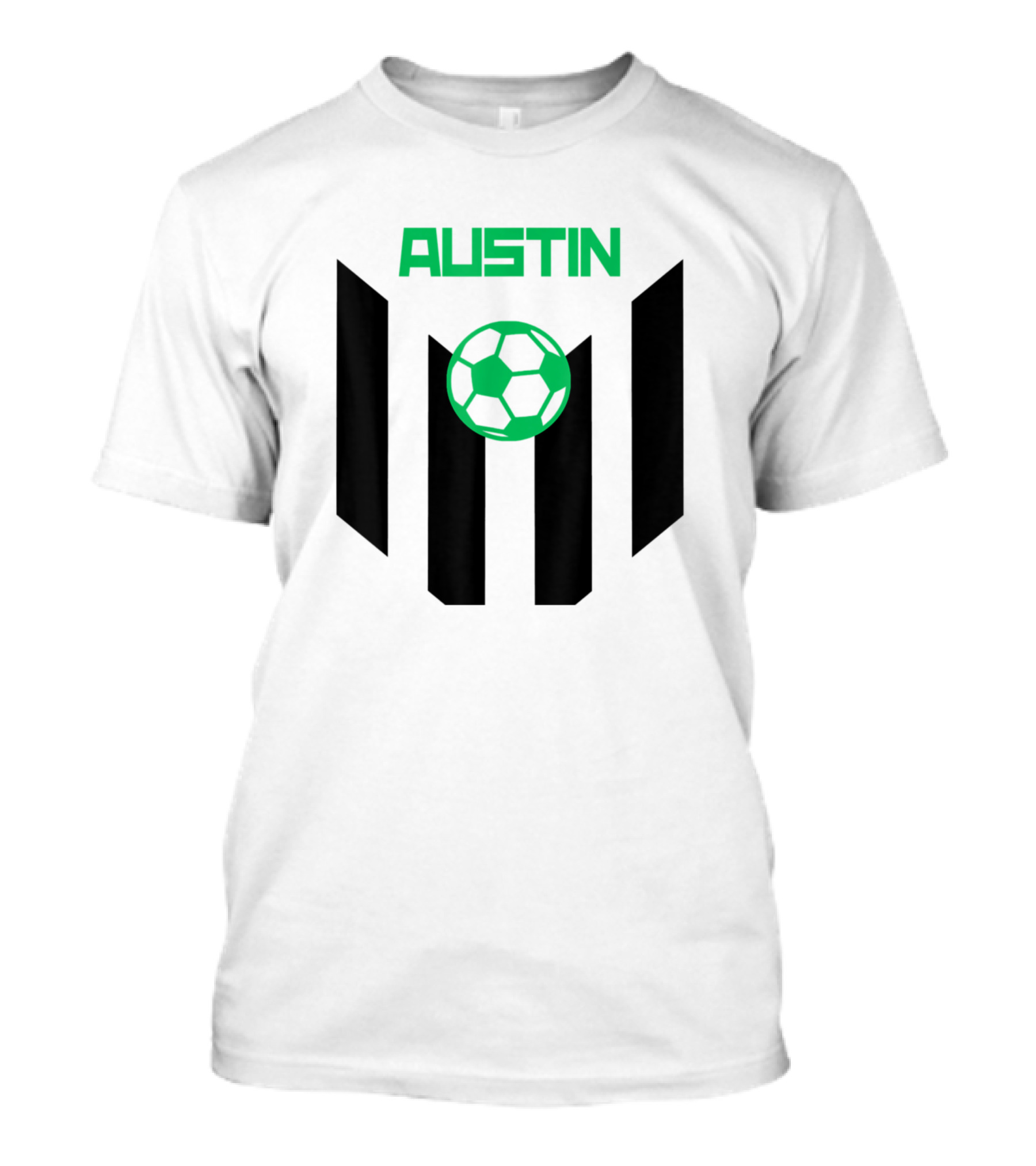 Austin Soccer Jersey Green Football Fan Badge T-Shirt