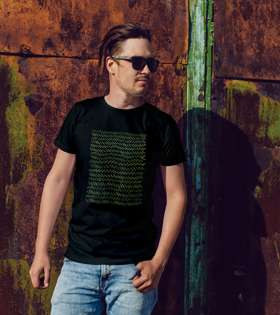 Watercolor Green Knitting Pattern Texture T-Shirt
