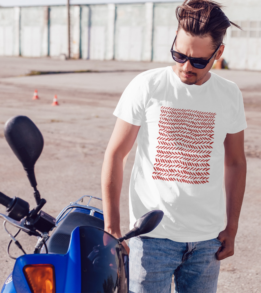 Knitting Pattern Red Watercolor T-Shirt