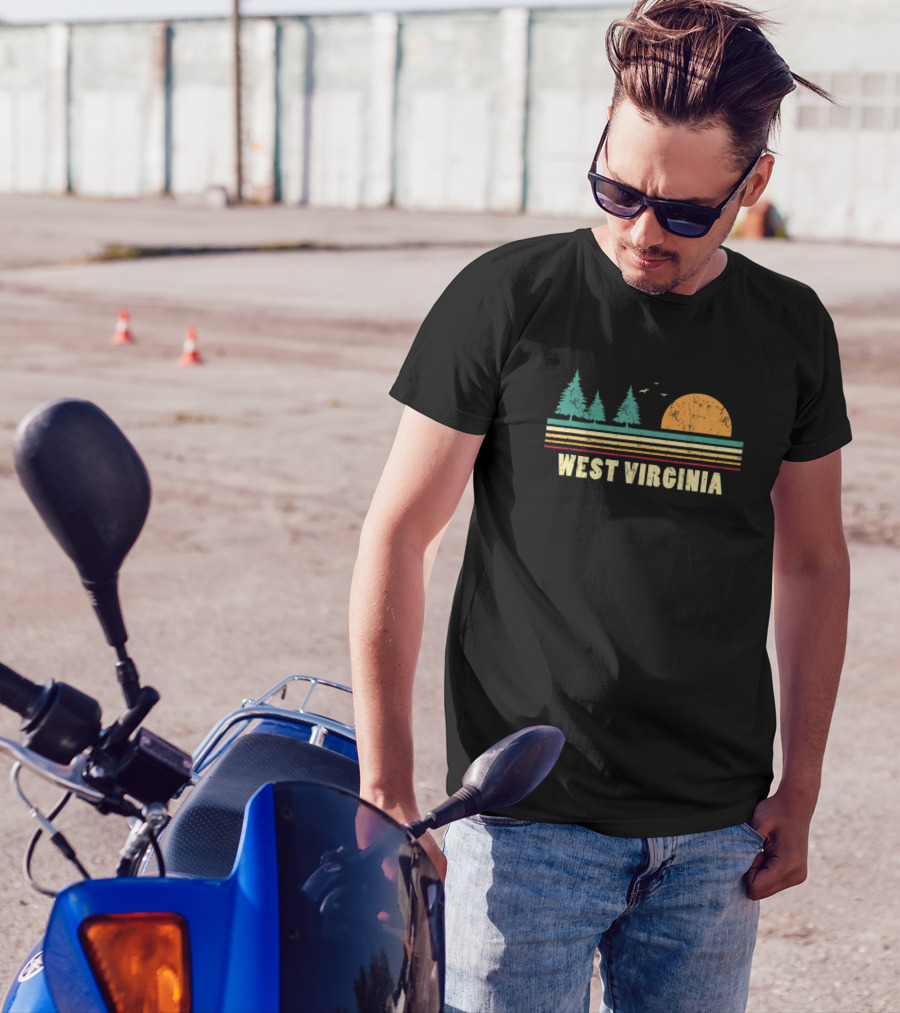 West Virginia Pine Trees Vintage Sunset T-Shirt