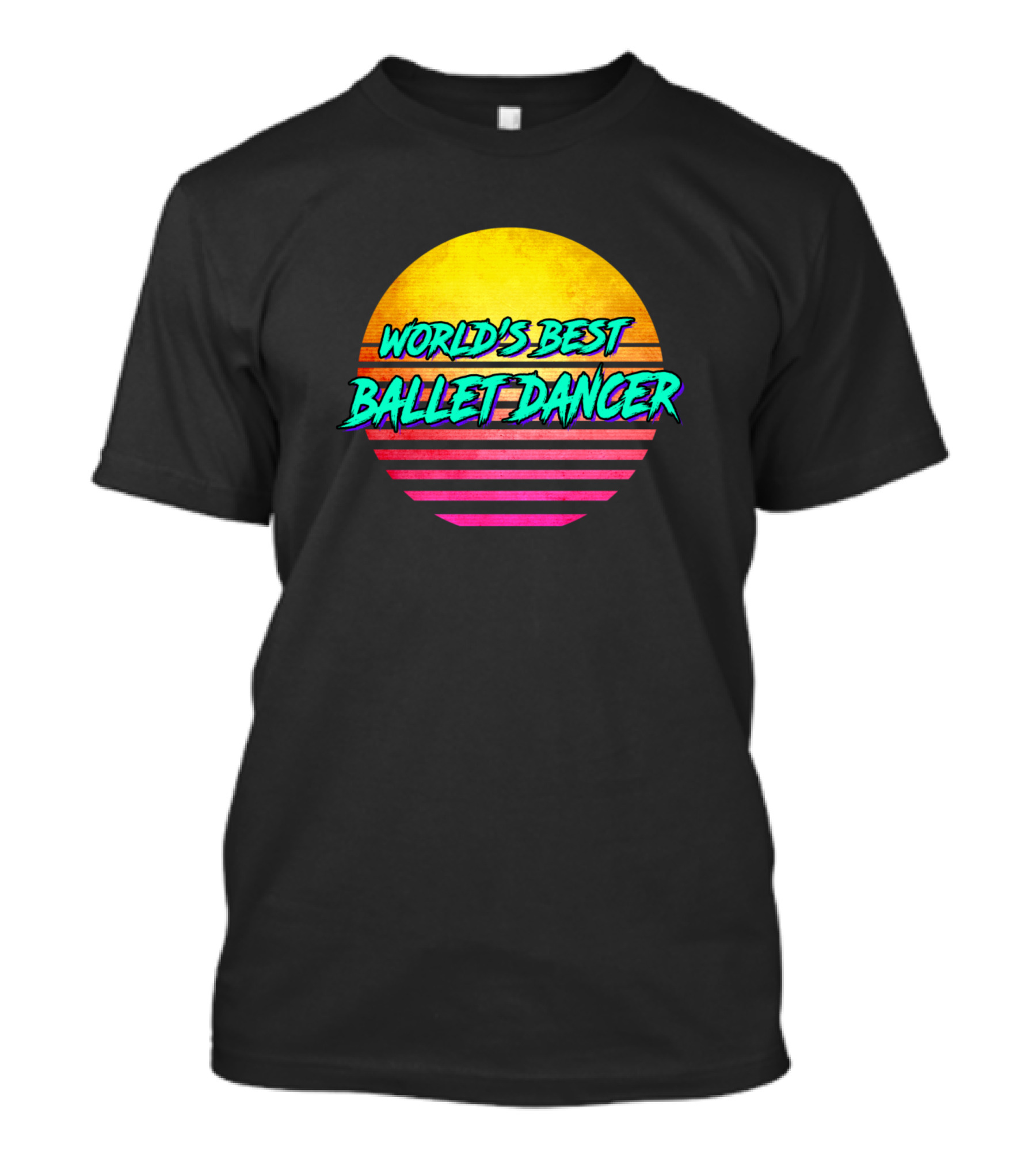 World's Best Ballet Dancer Retro Sunset Stripes T-Shirt