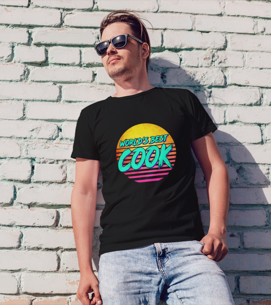 World's Best Cook Retro Sunset T-Shirt