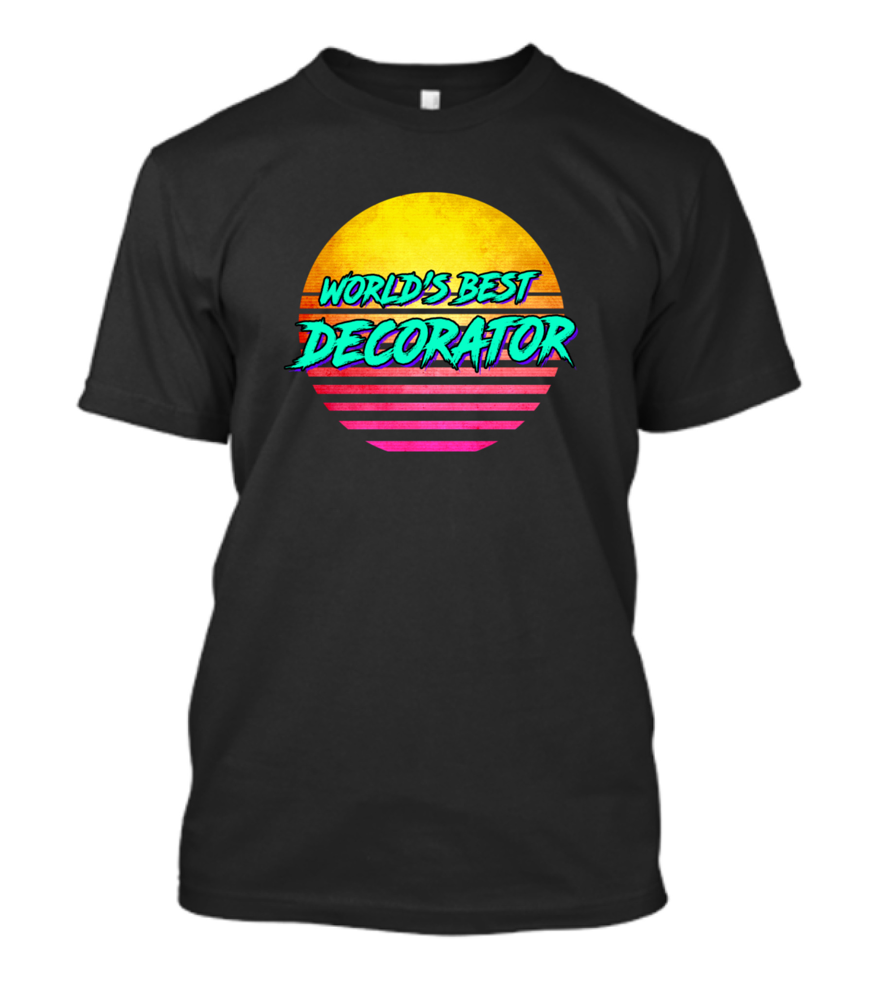 World's Best Decorator Retro Sunset T-Shirt