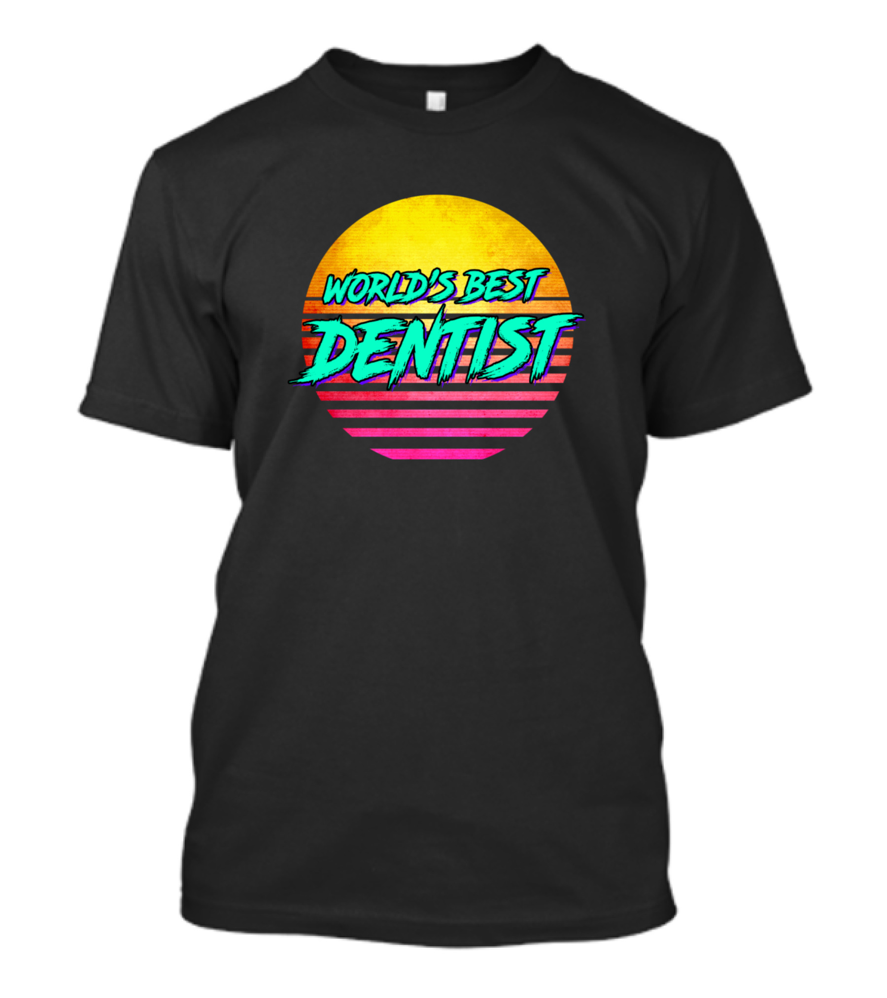 WORLD'S BEST DENTIST Retro Sunset T-Shirt