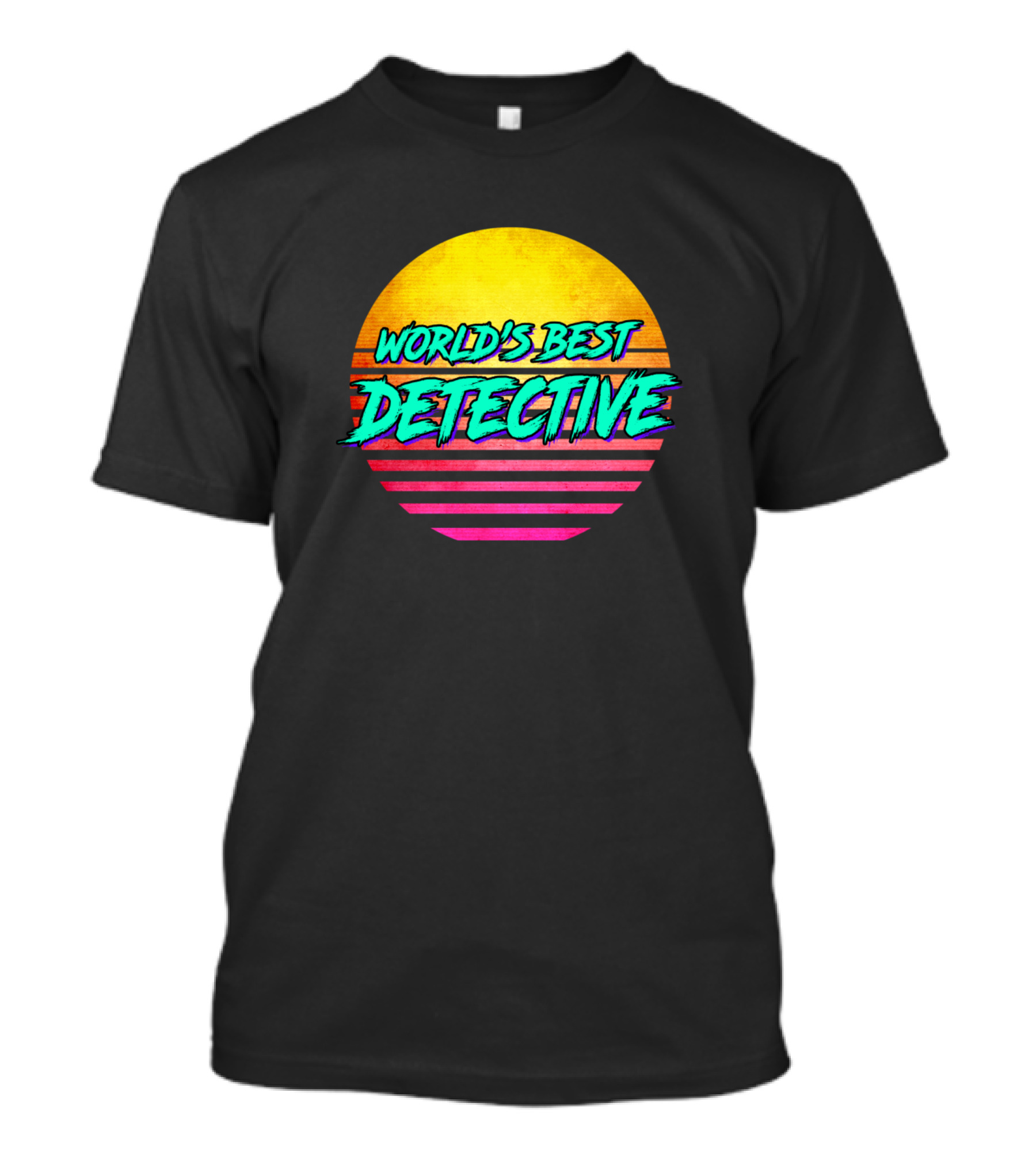 World's Best Detective Retro Sunset T-Shirt