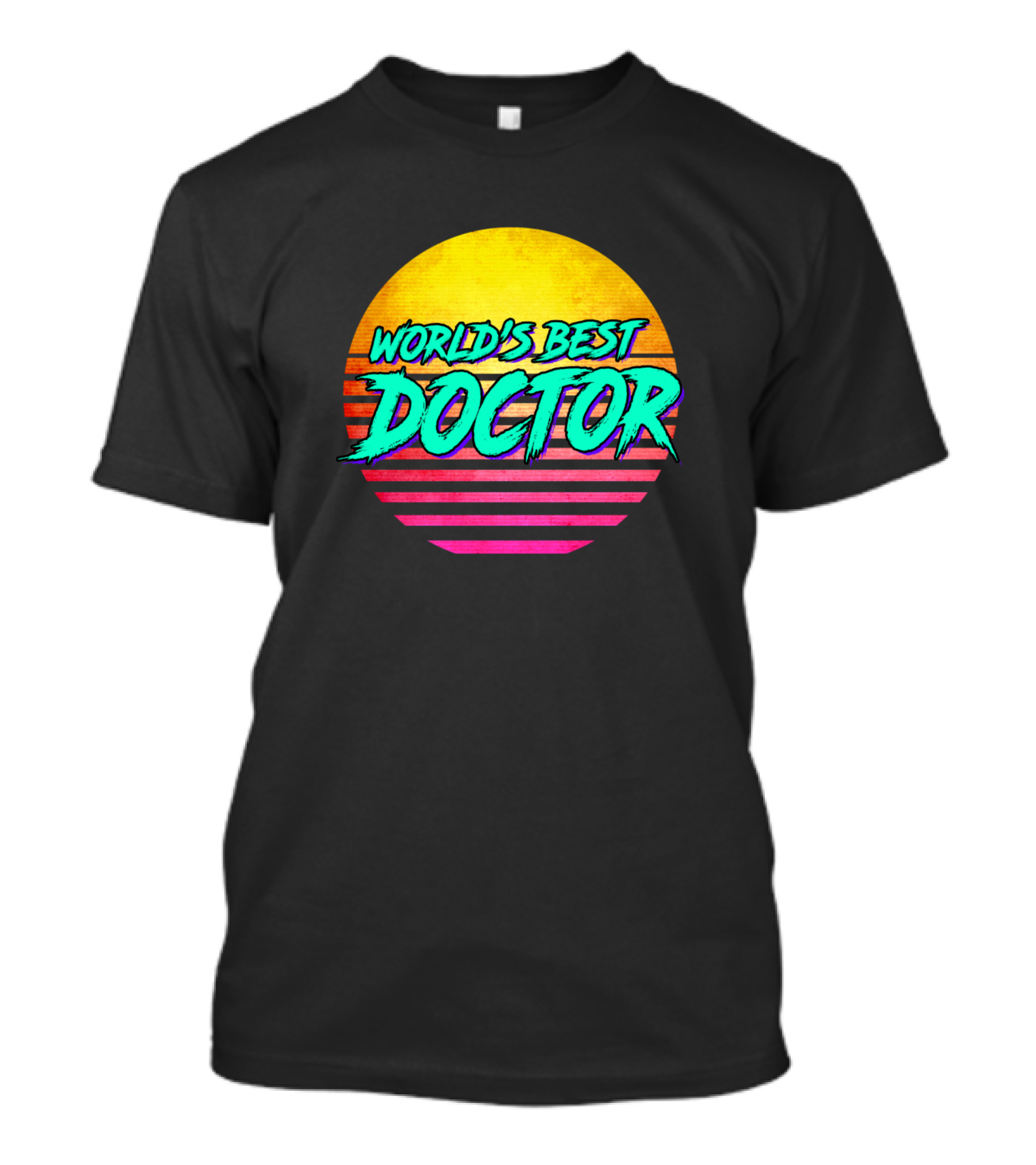 World's Best Doctor Retro Sunset T-Shirt