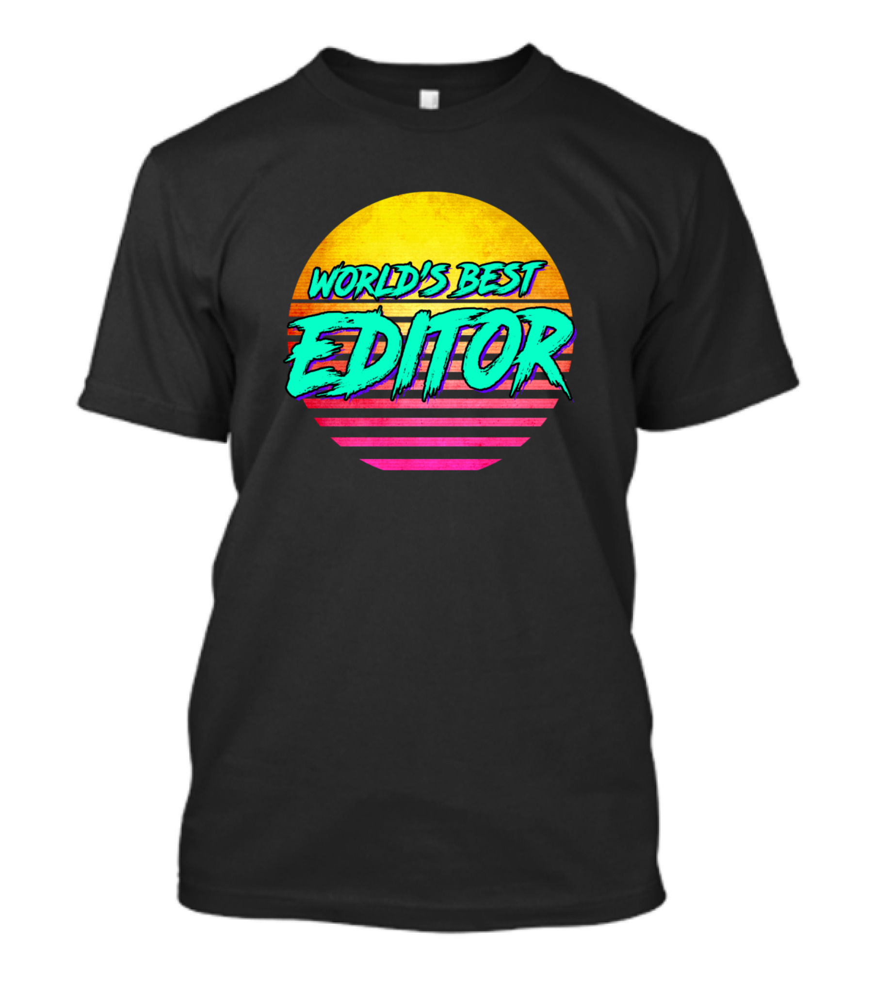 World's Best Editor Retro Sunset T-Shirt