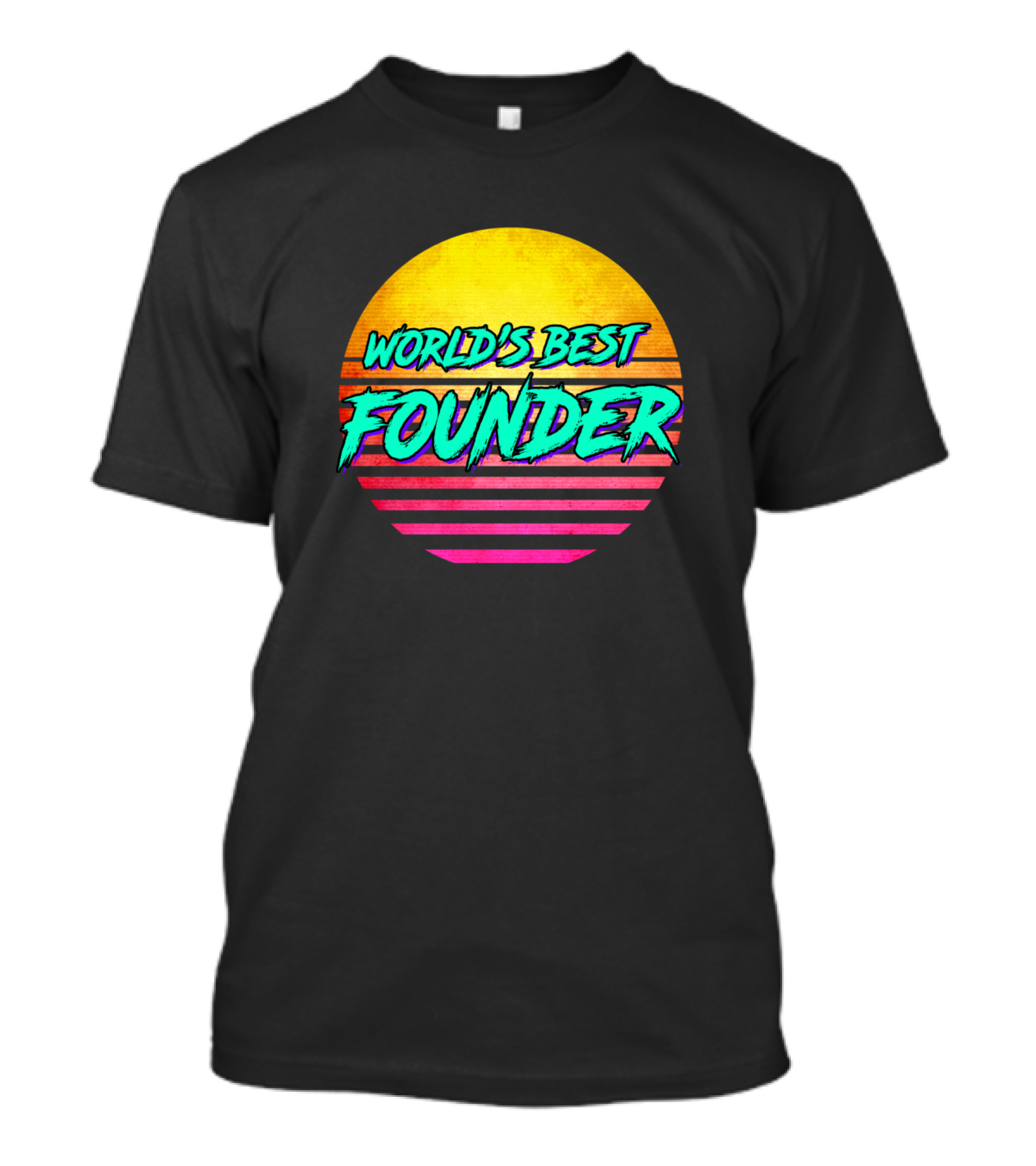 World's Best Founder Retro Sunset T-Shirt