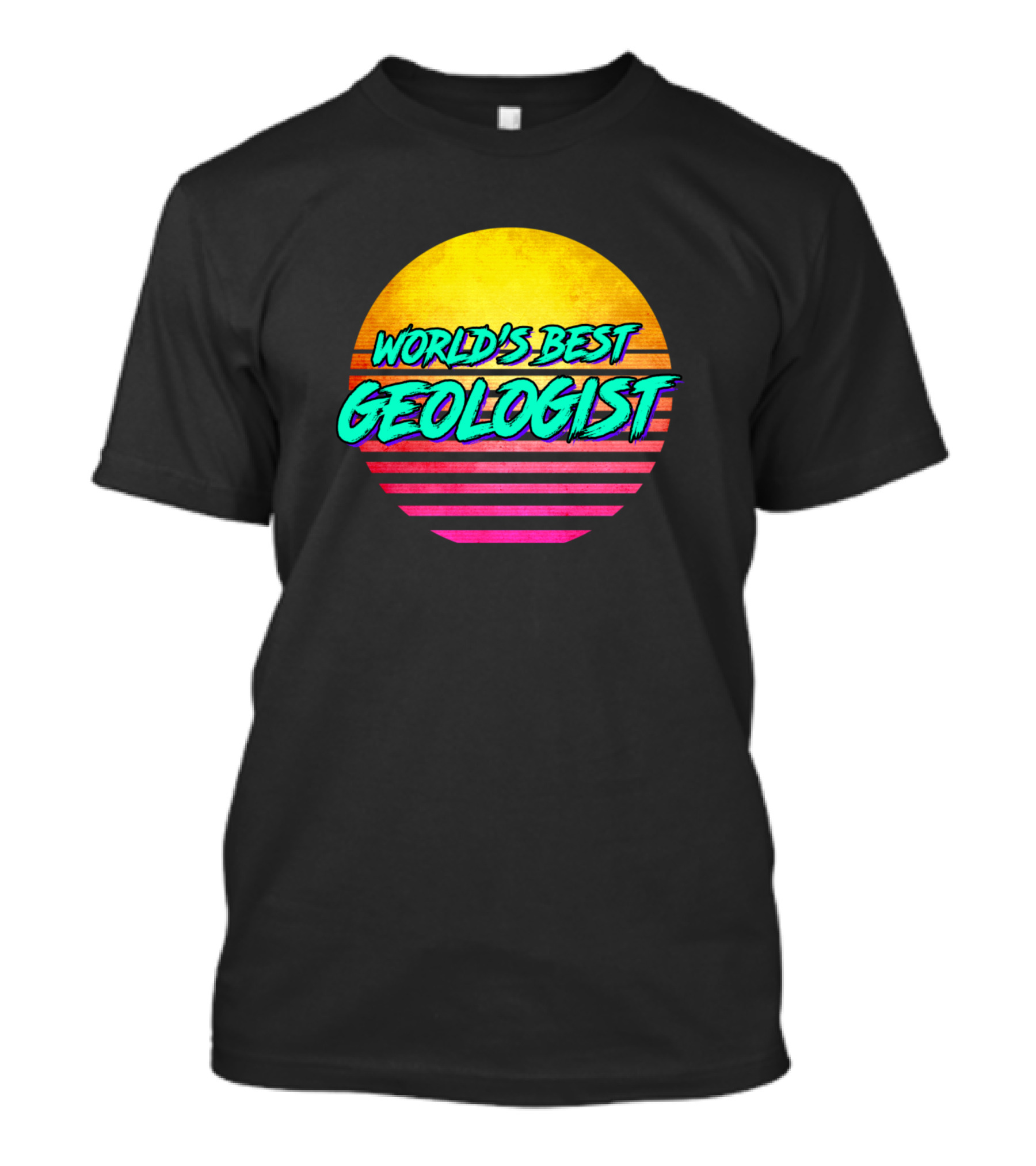 World's Best Geologist Retro Sunset T-Shirt