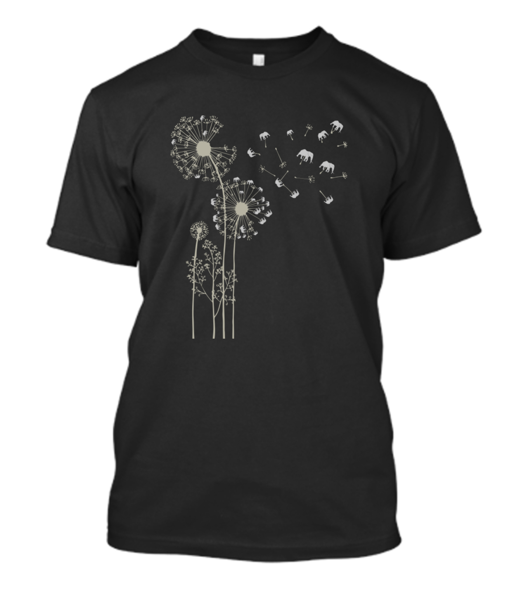 African Elephant Dandelion Blossoms In Flight T-Shirt