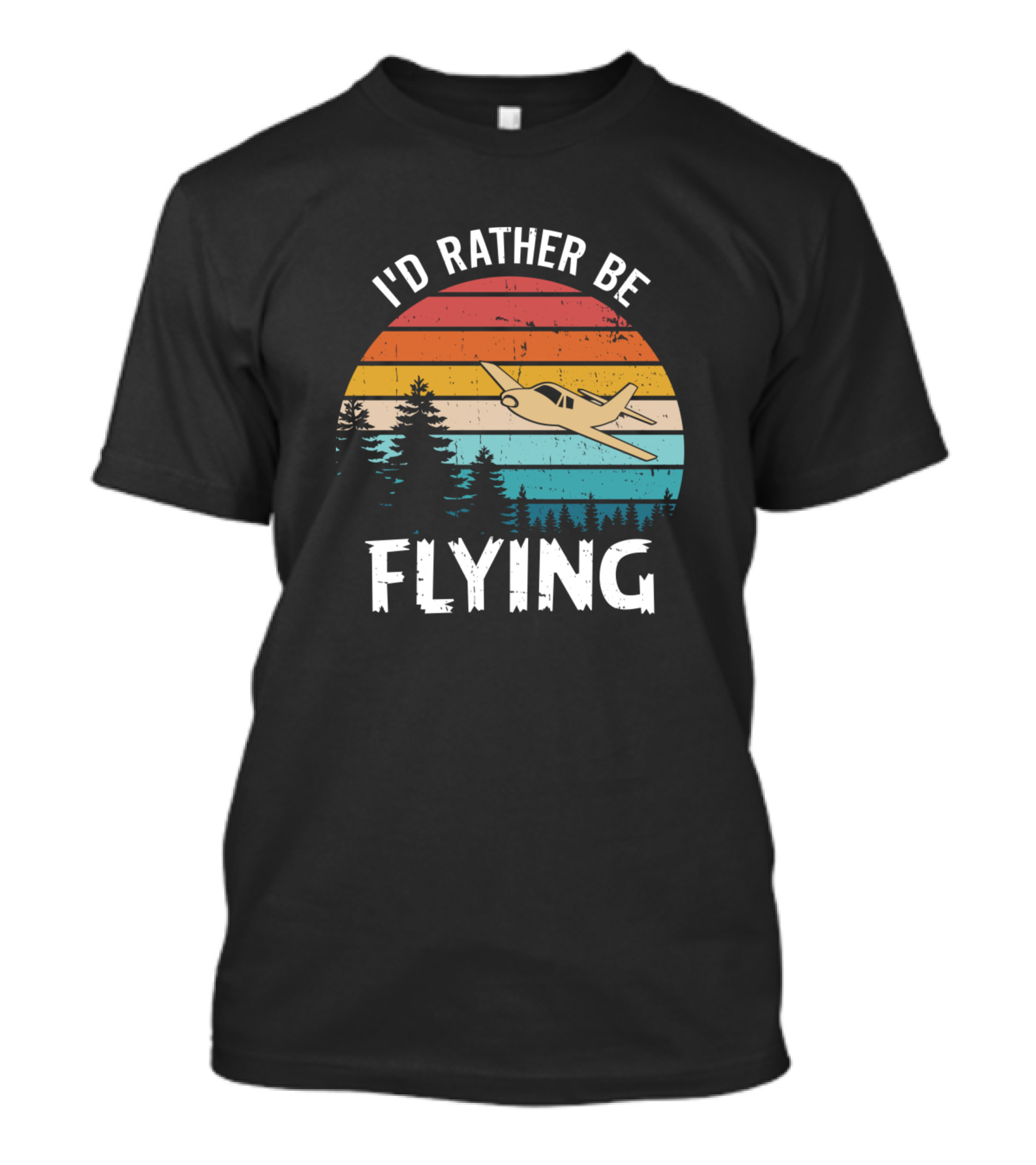 I'd Rather Be Flying Airplane Pilot Aviation Helicopter T-Shirt
