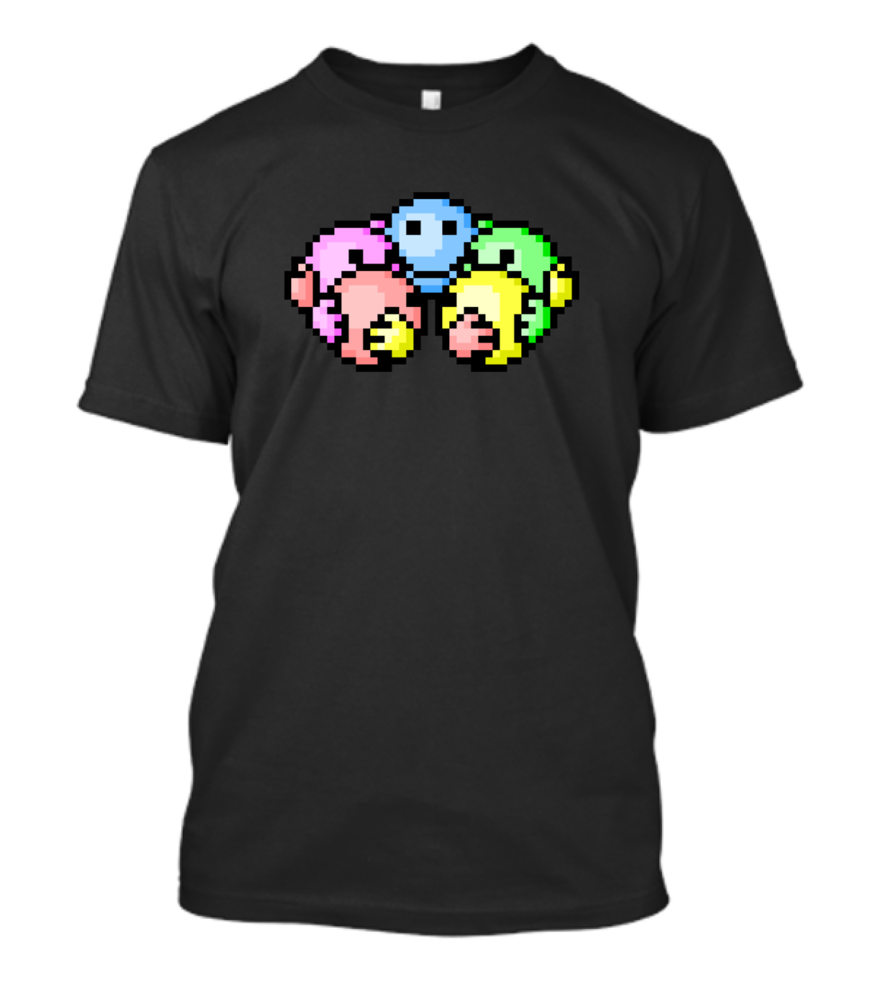 Amici Pixel Art Pastel Characters Circle T-Shirt