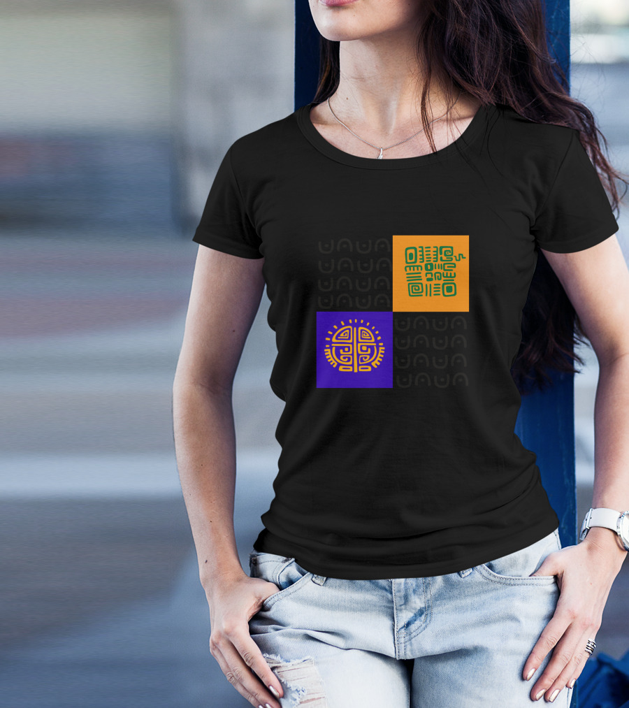 Aztec Empire Geometric Symbols In Bold Colors T-Shirt