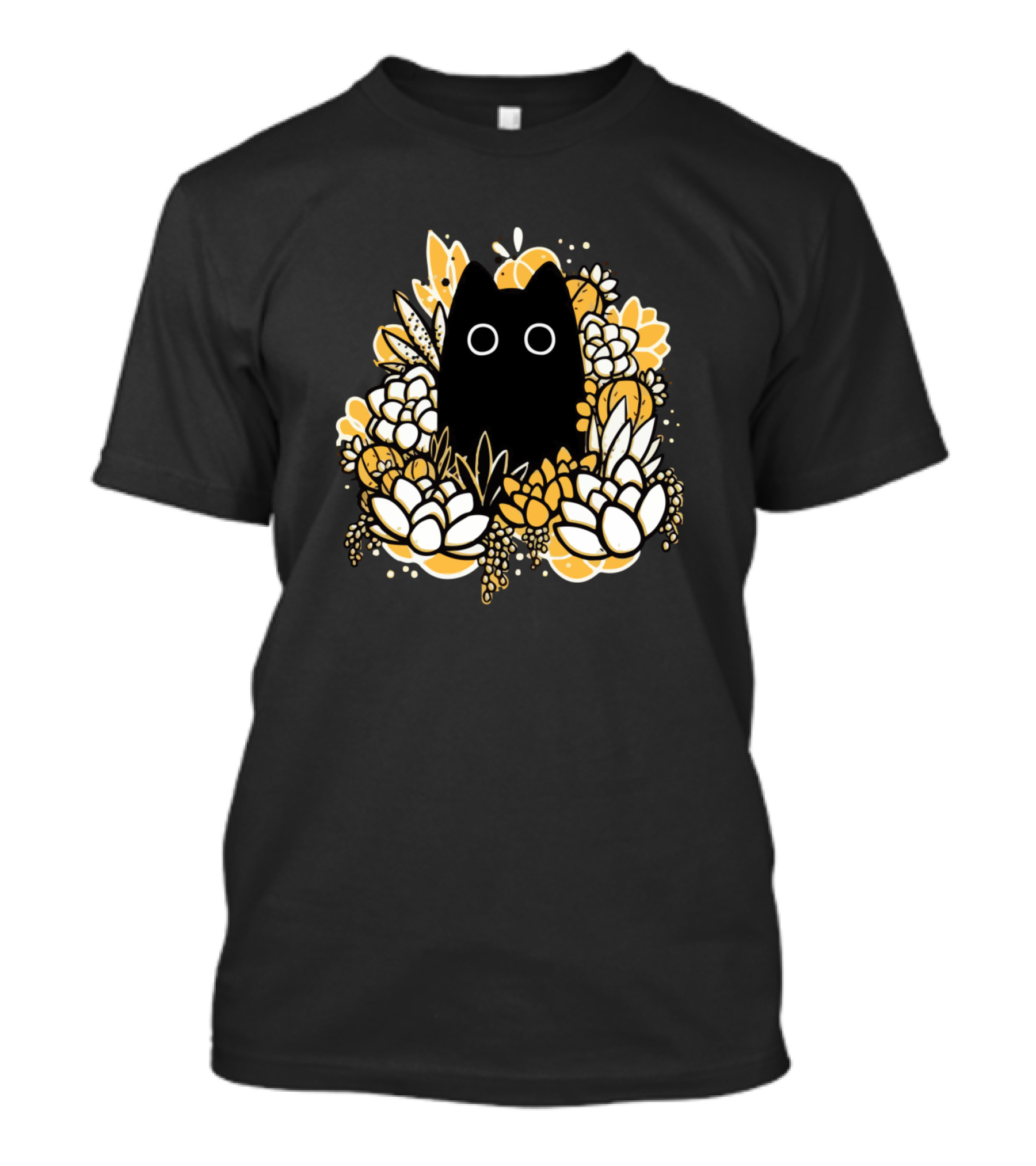 Cat Among Blossoming Flowers T-Shirt