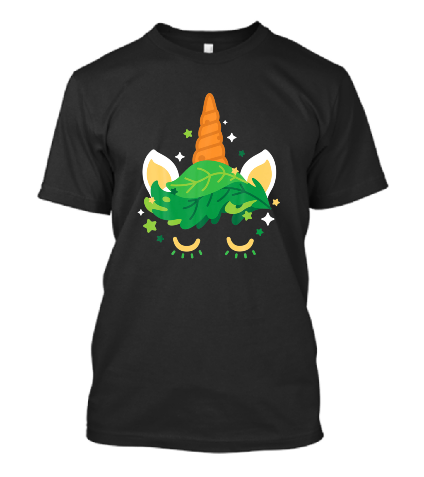 Cute Vegan Unicorn Vegetarian Vegetables Fruit Head Leaf Ears T-Shirt
