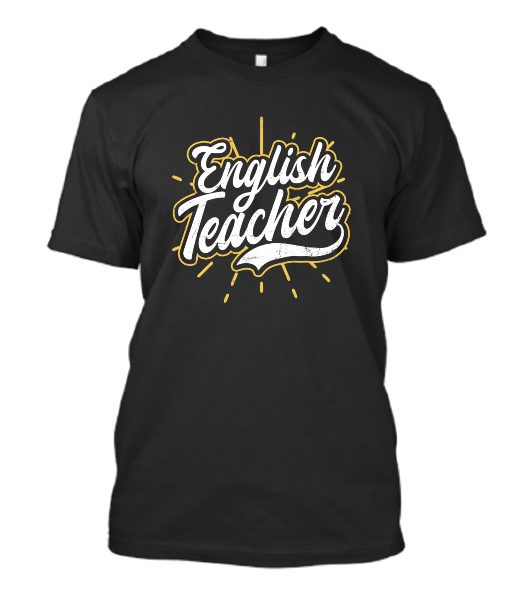 English Teacher Starburst Retro Typography T-Shirt
