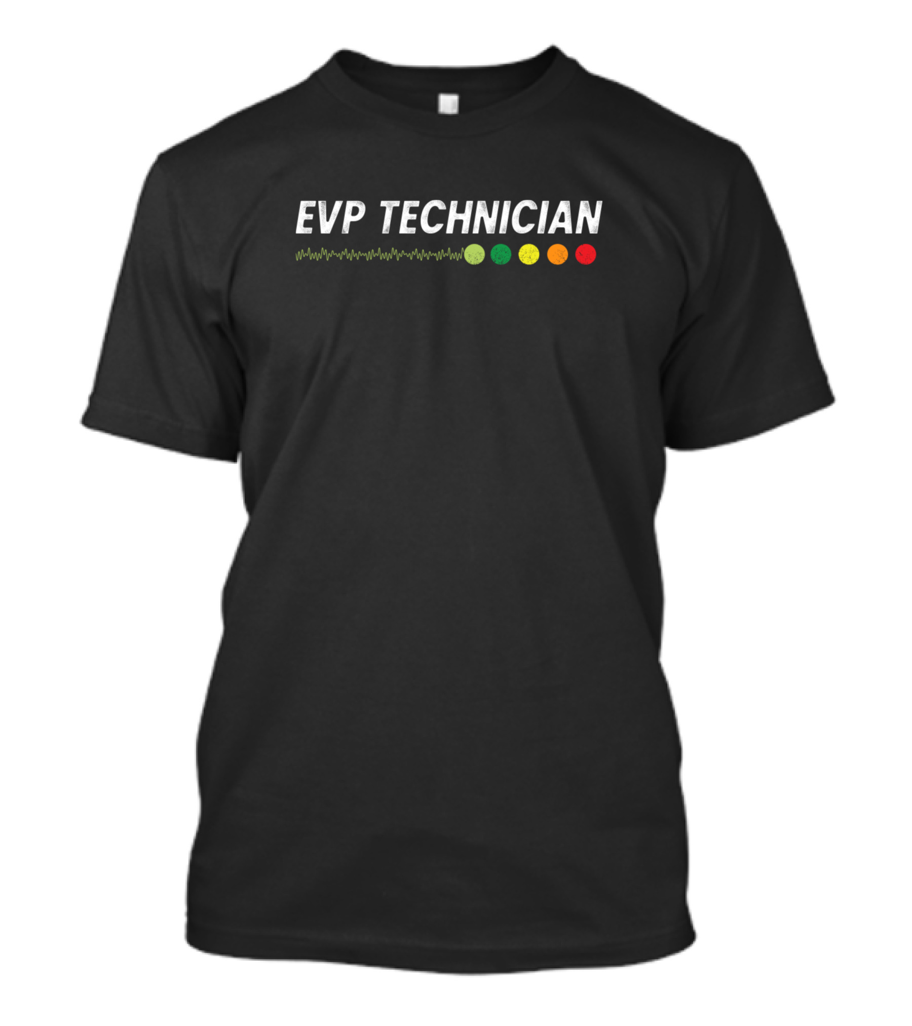 EVP Technician Paranormal Investigator Ghost Hunte With Soundwaves And EMF Colors T-Shirt