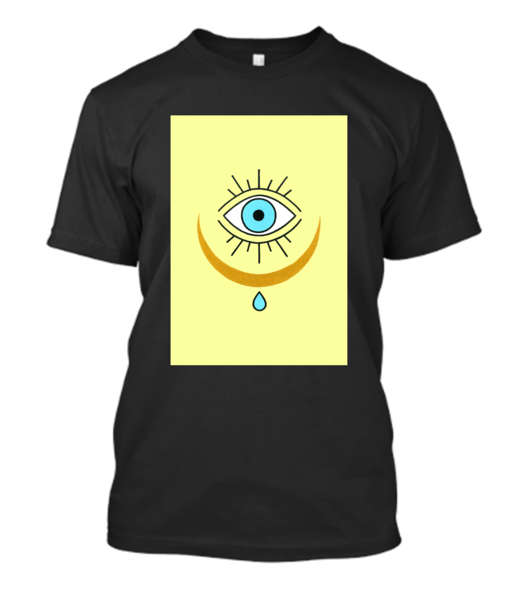 Eye Moon Tear Spiritual Icon Symbol Blue Teardrop T-Shirt