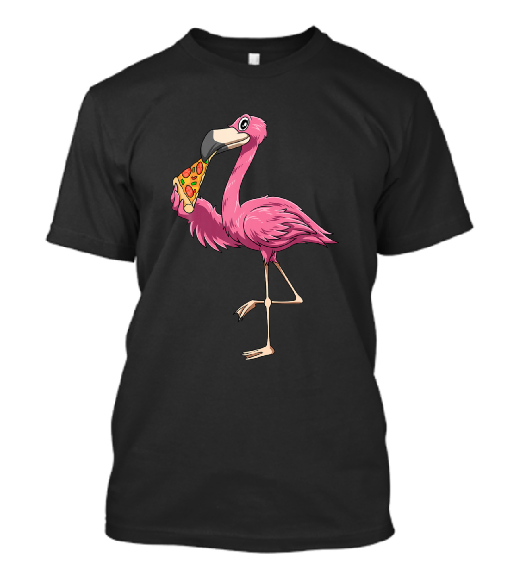 Flamingo Eating Pizza For Flamingo And Pizza Lovers T-Shirt