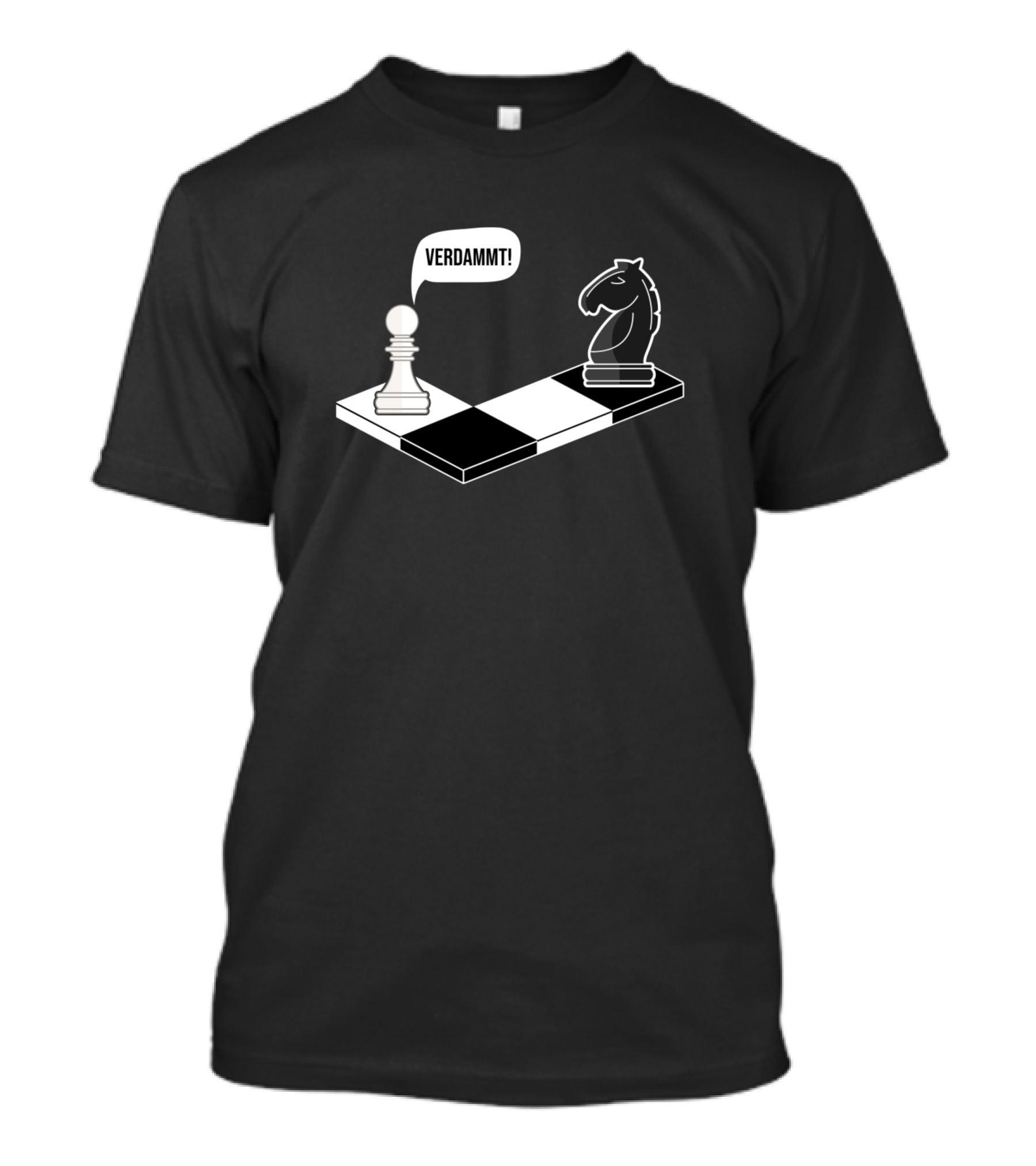 Verdammt Funny Chess Pawn And Knight Duel T-Shirt