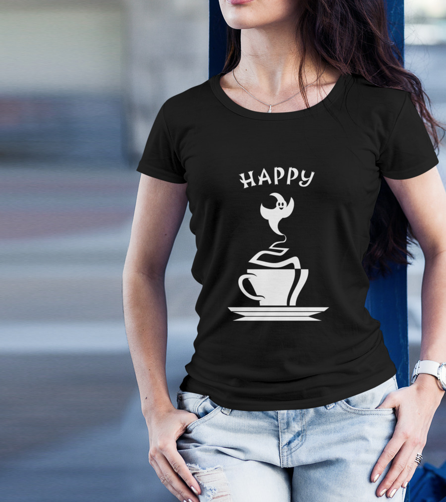 Happy Ghostly Halloween Coffee Cup T-Shirt