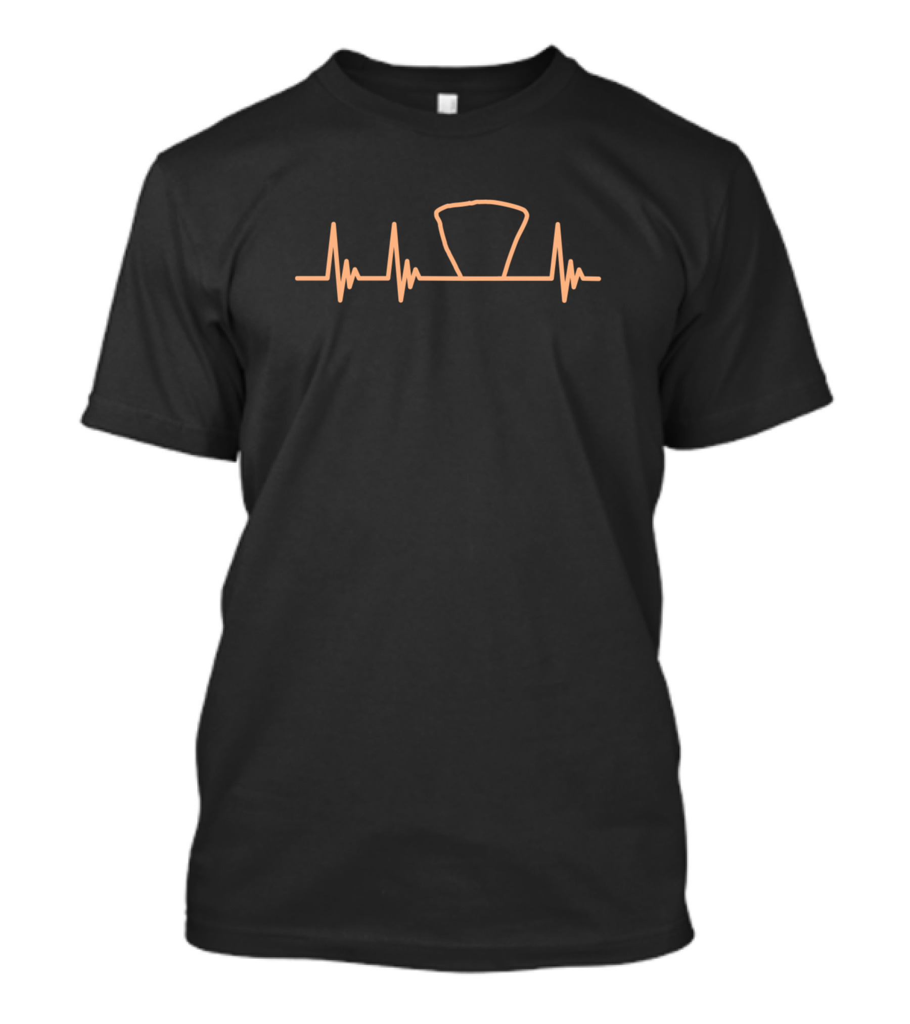 Heartbeat Pizza Slice Graph Orange T-Shirt