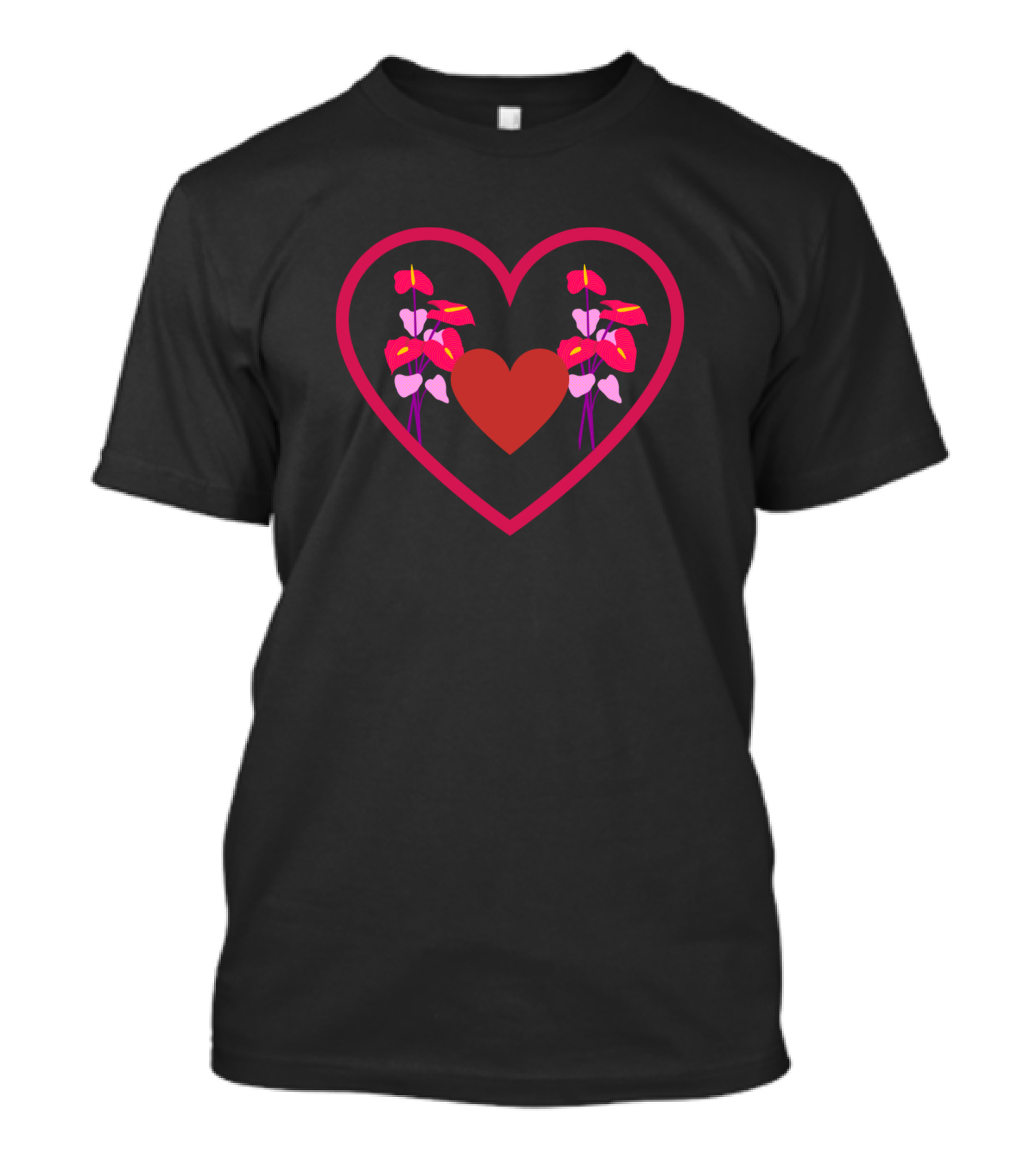 Heartfuly Yours Floral Heart And Flowers T-Shirt