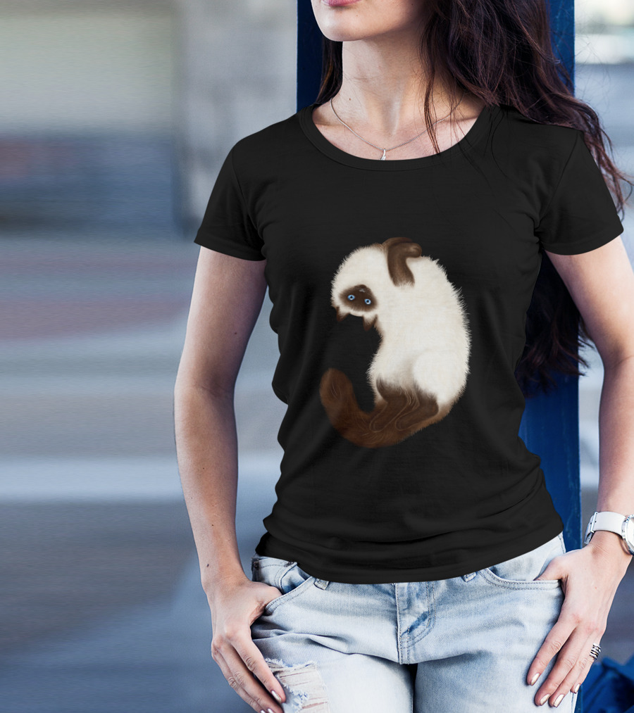 Himalayan Cat Fluffy Fur Playful Pose T-Shirt