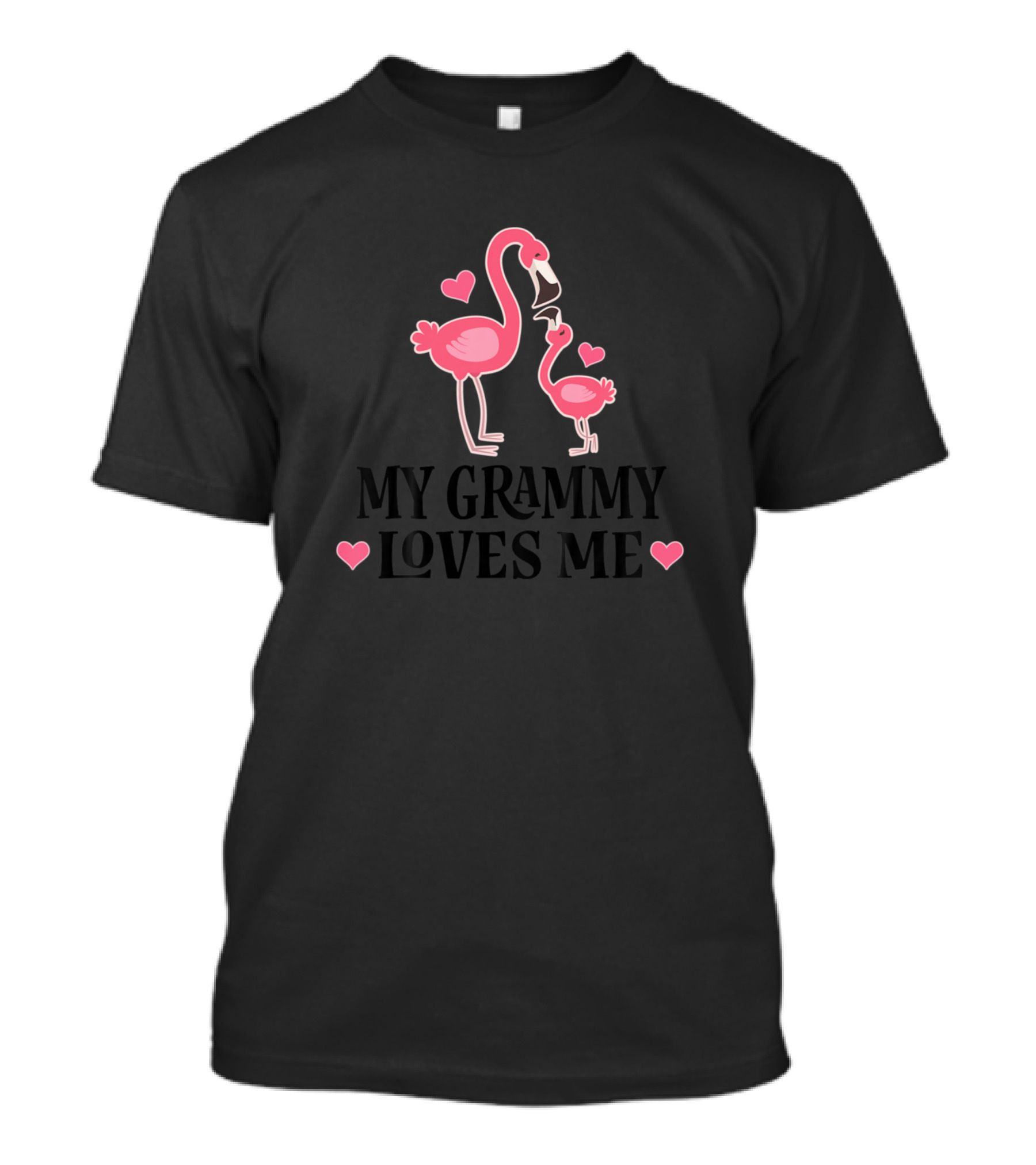 My Grammy Loves Me Cute Flamingo Hearts Kid T-Shirt