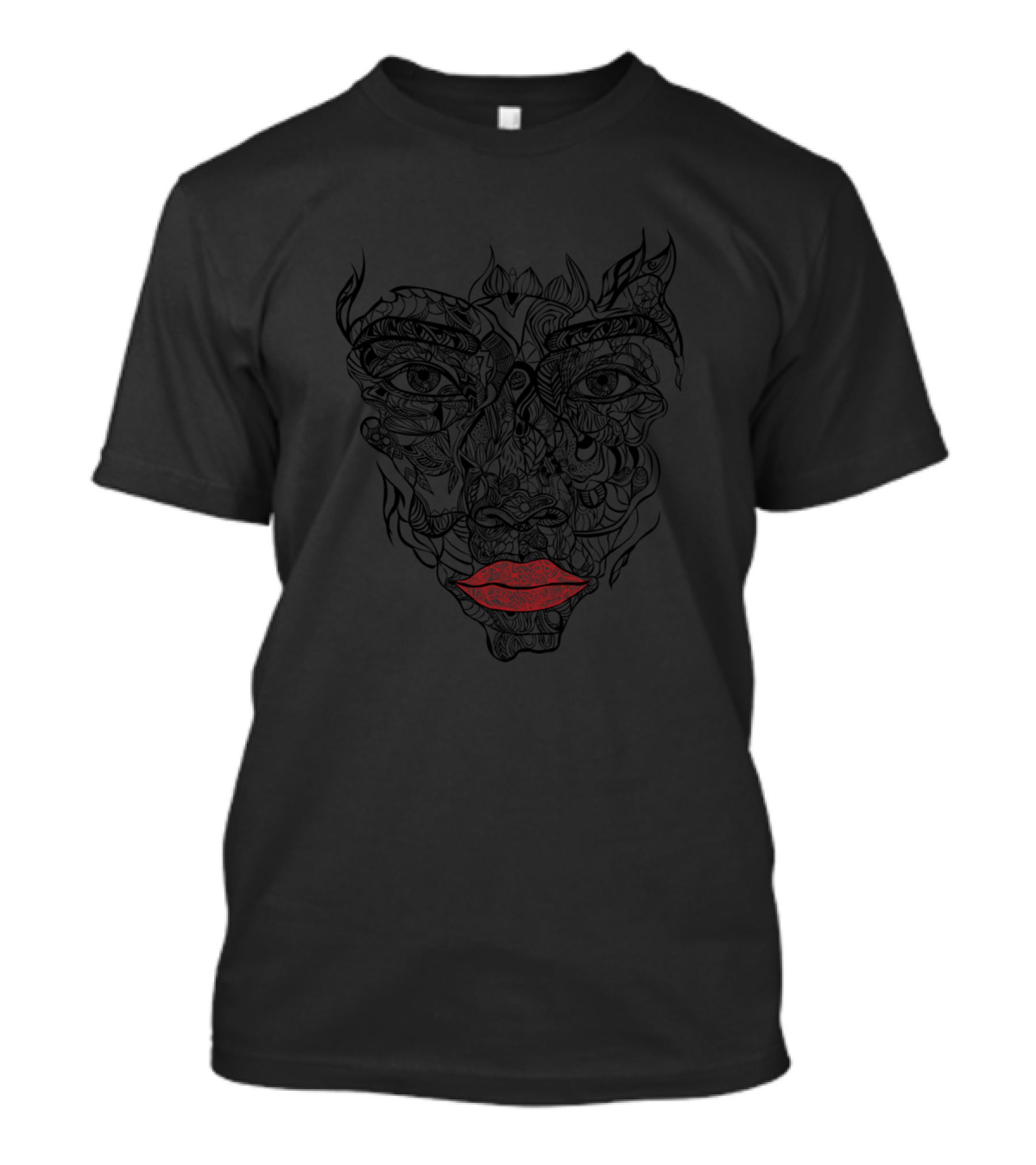 Lossy Lines Red Lips Girl T-Shirt