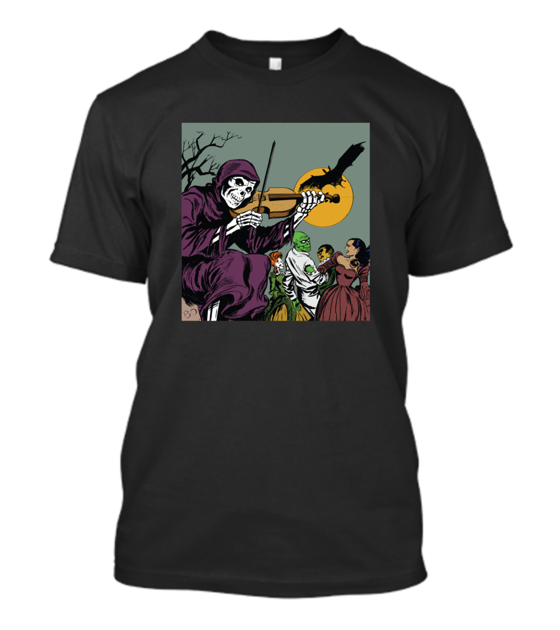 Monster Ball Skeleton Violinist With Dancing Creatures T-Shirt