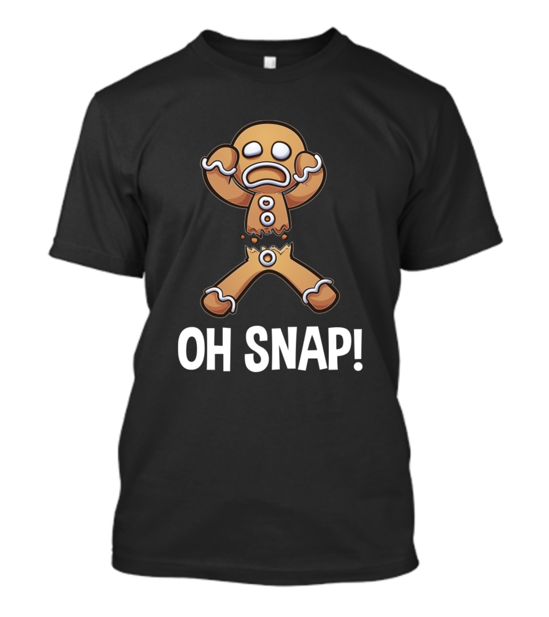 Oh Snap Gingerbread Cookie Broken And Surprised Reaction T-Shirt