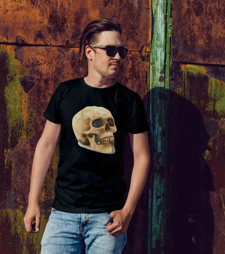 Photorealistic Human Skull T-Shirt