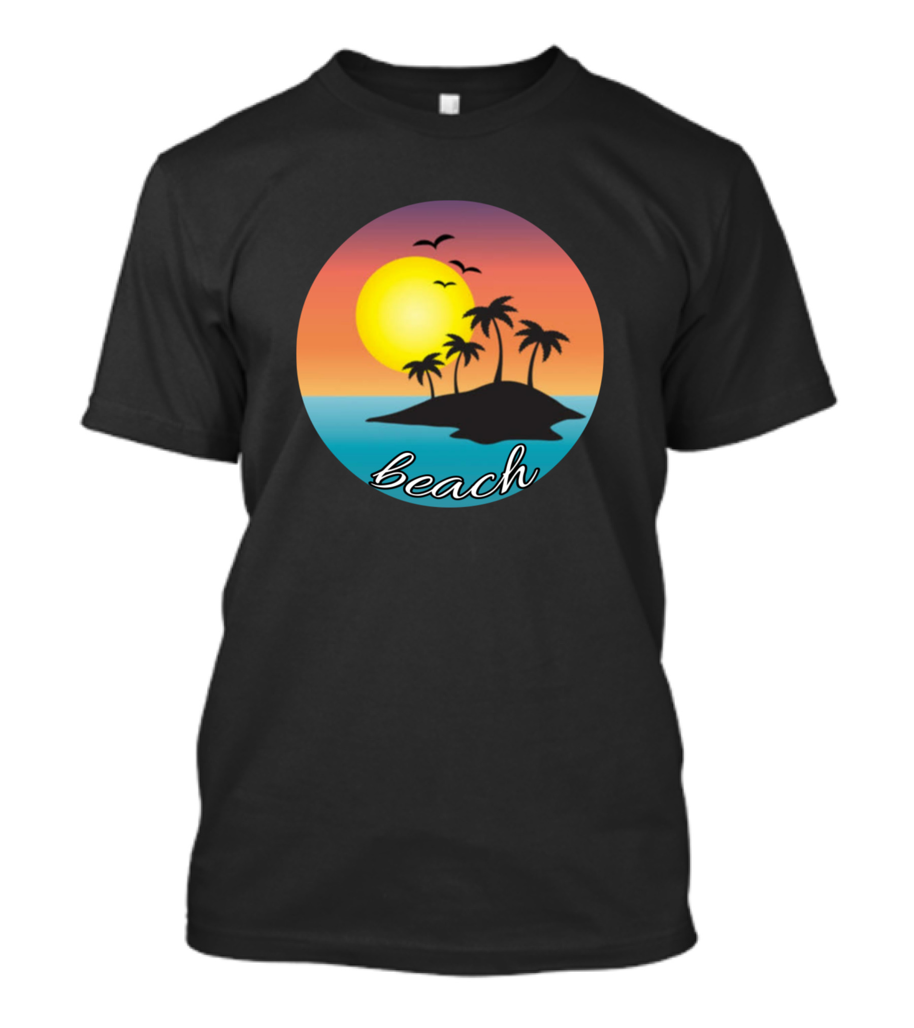 Beach Sunset Palm Island T-Shirt