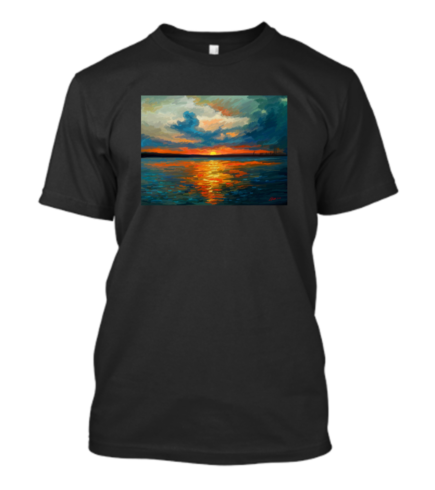 Sunset Impression Scenic Seascape Canvas T-Shirt