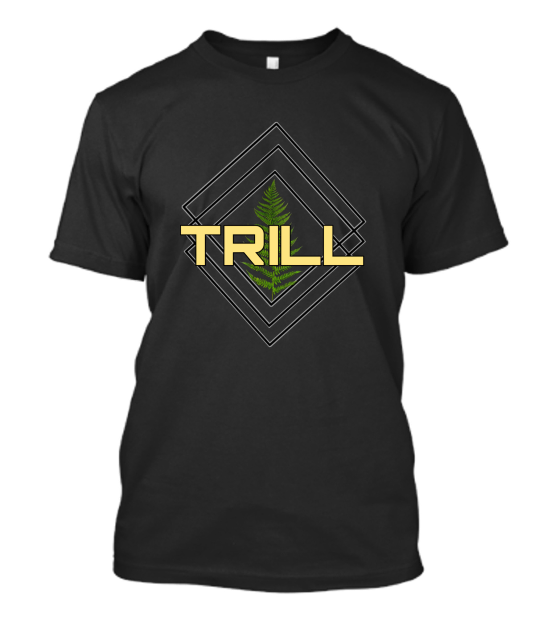 TRILL Fern Diamond Layered Geometric T-Shirt