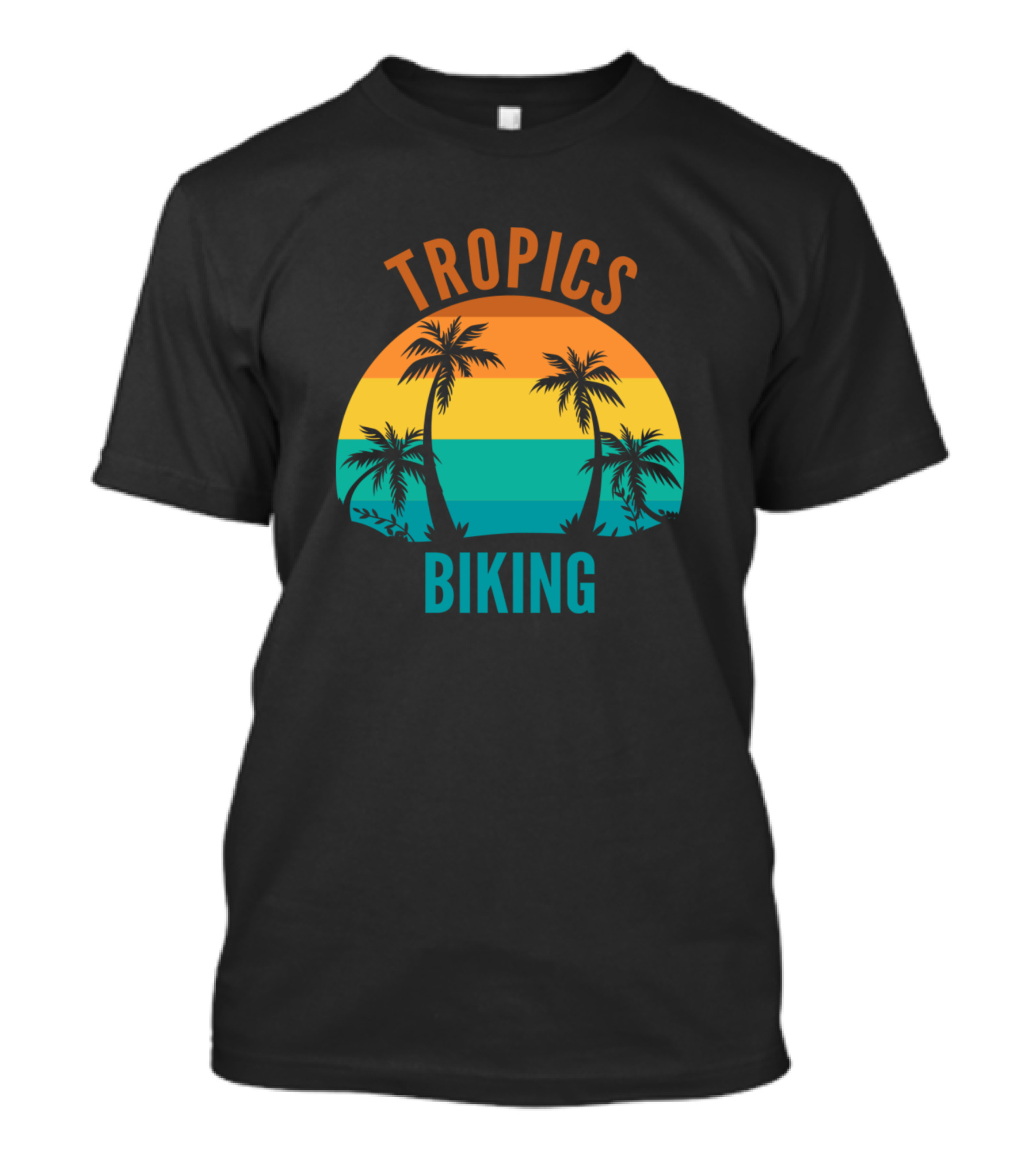 Tropics Biking Retro Palm Trees Sunset Vibes T-Shirt
