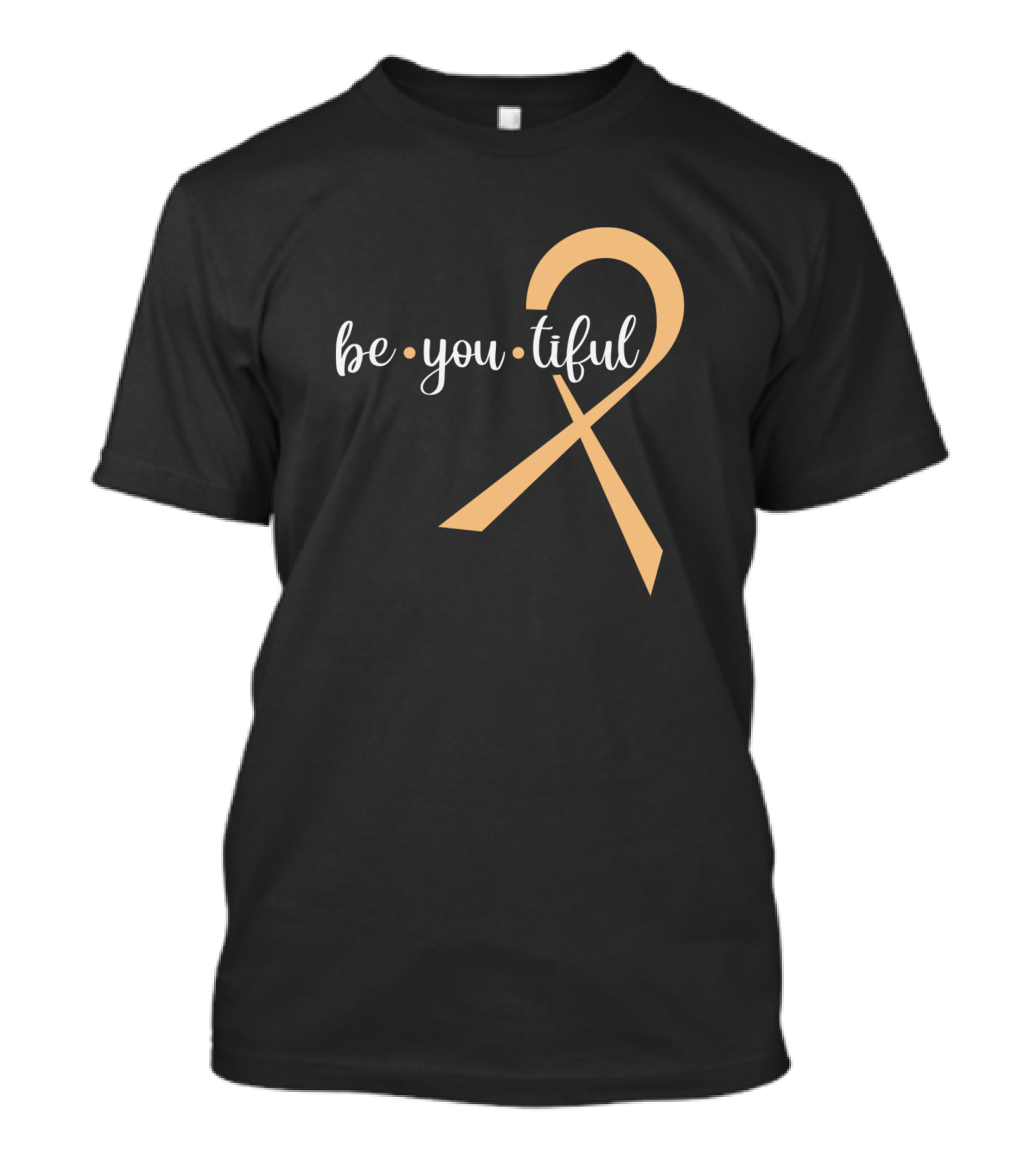 Be You Tiful Endometrial Cancer Awareness Peach T-Shirt